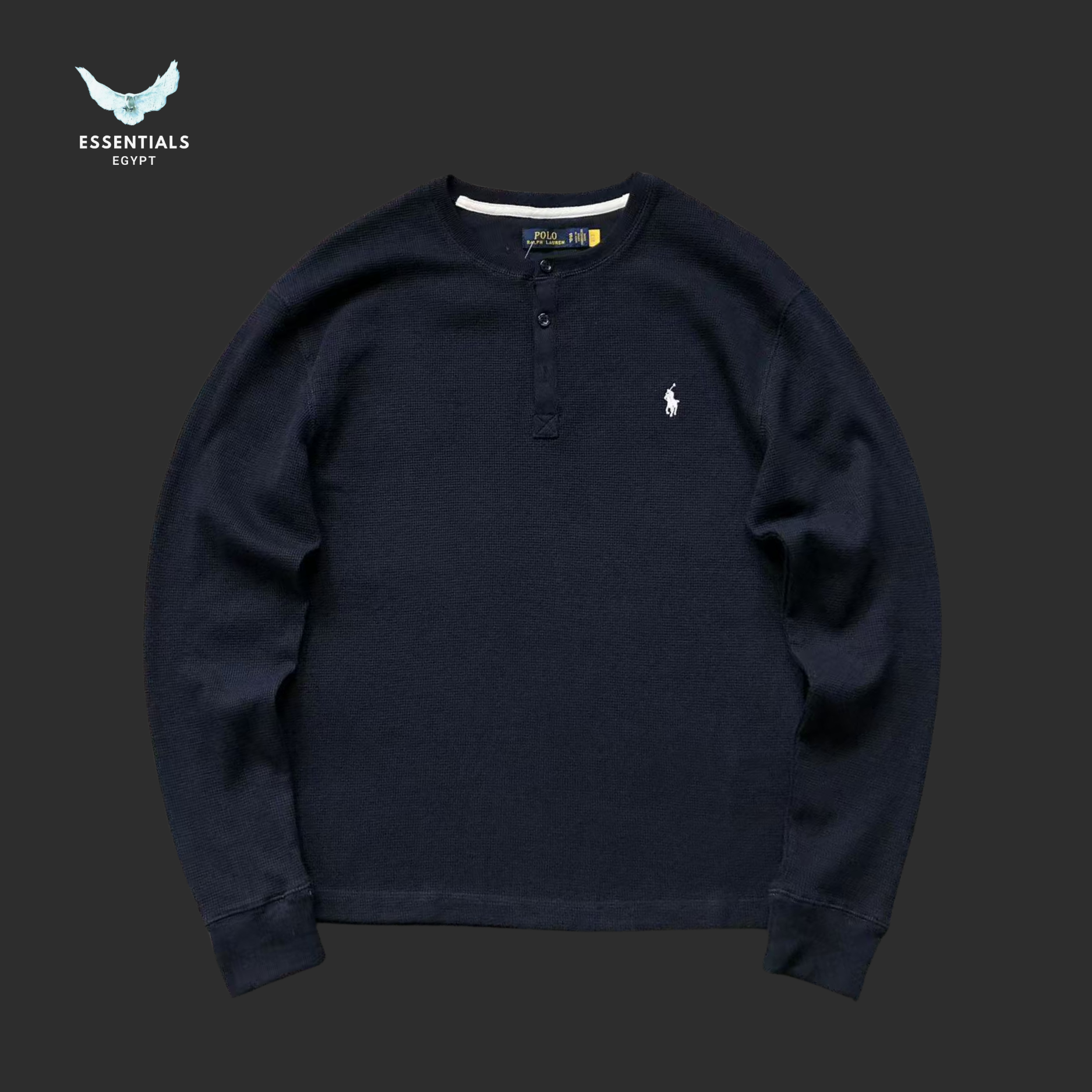 Ralph Lauren Henley Long Sleeve – Three-Button Cotton
