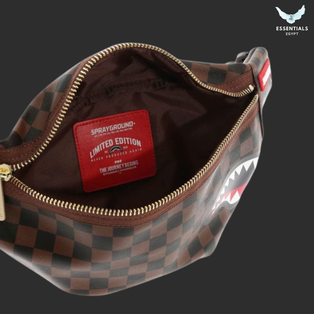Sprayground Sharks in Paris Brown Pouch