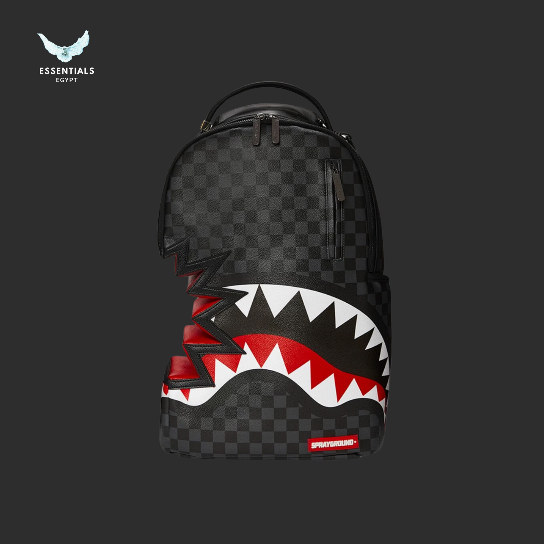 SPRAYGROUND SHARK BITE SHARKS IN PARIS GRAY BACKPACK (DLXV)