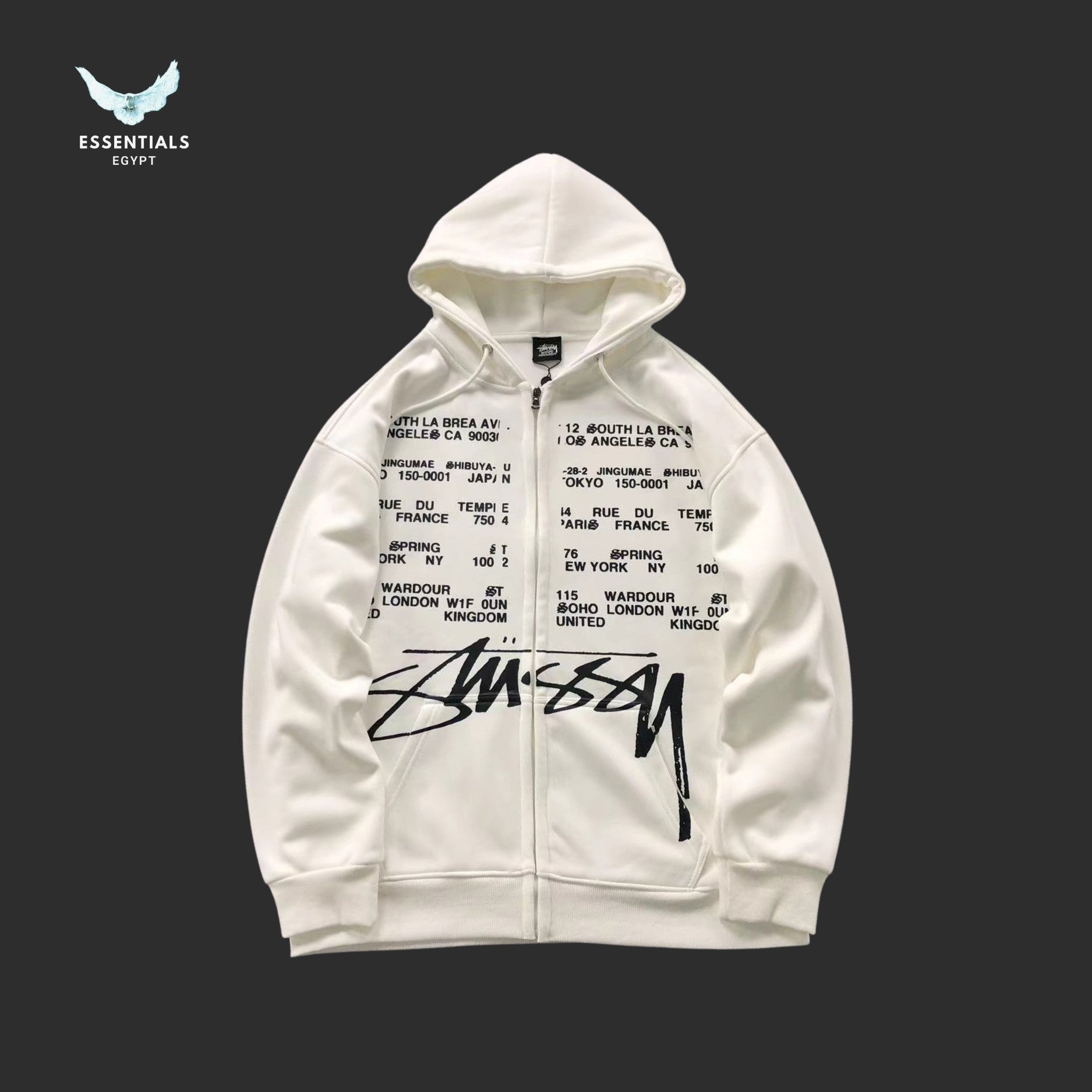 Stussy Locations Zip-Up hoodie