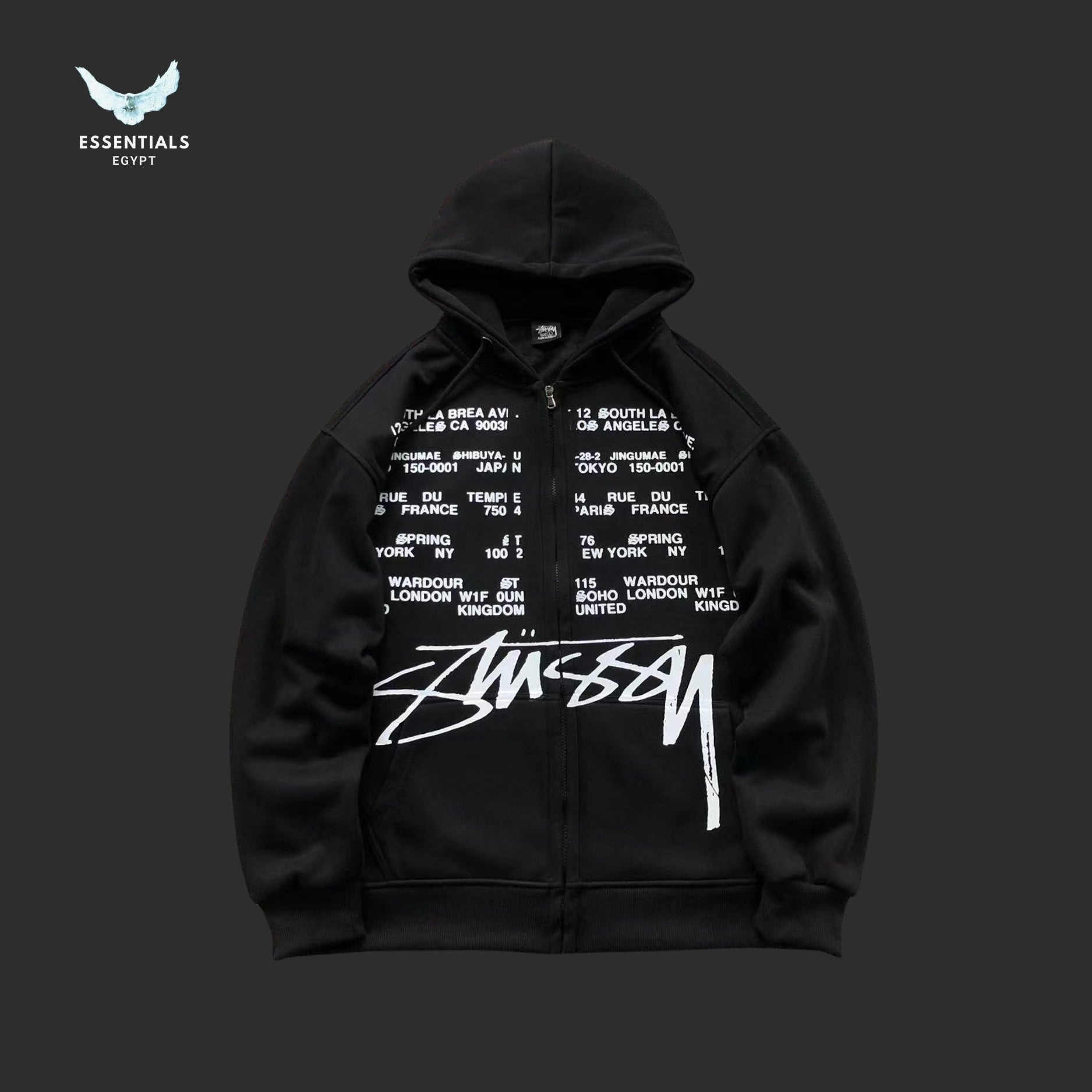 Stussy Locations Zip-Up hoodie