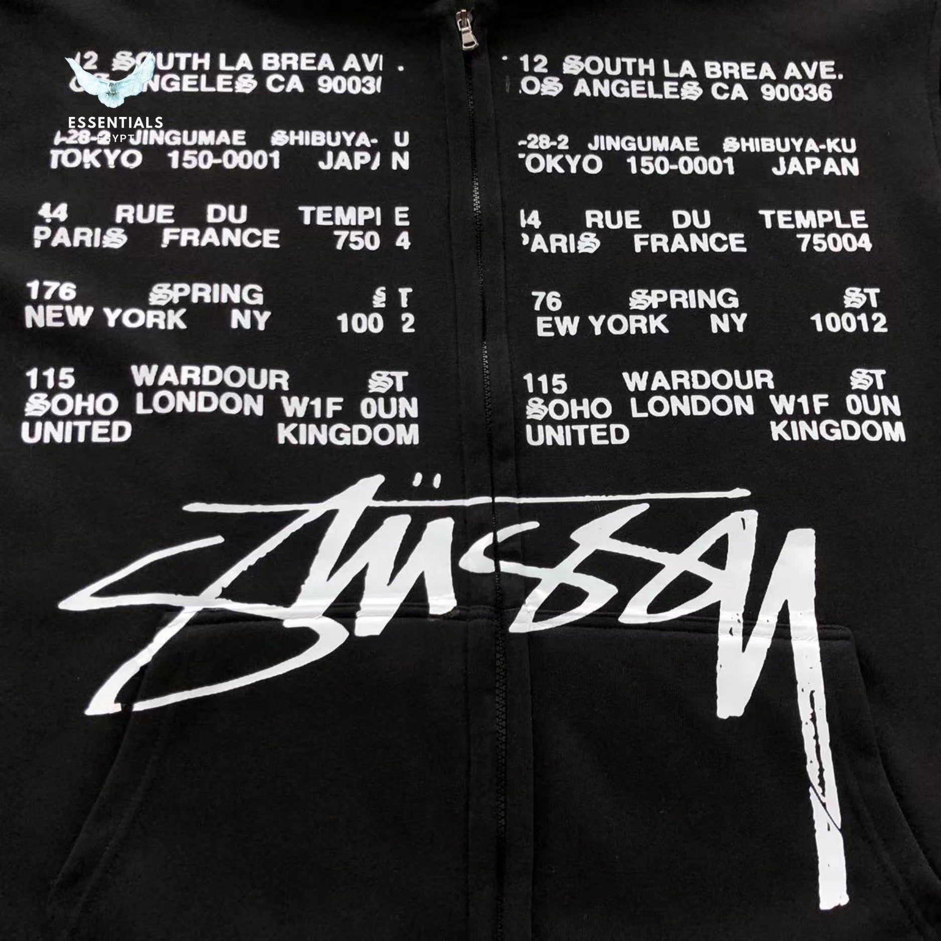 Stussy Locations Zip-Up hoodie