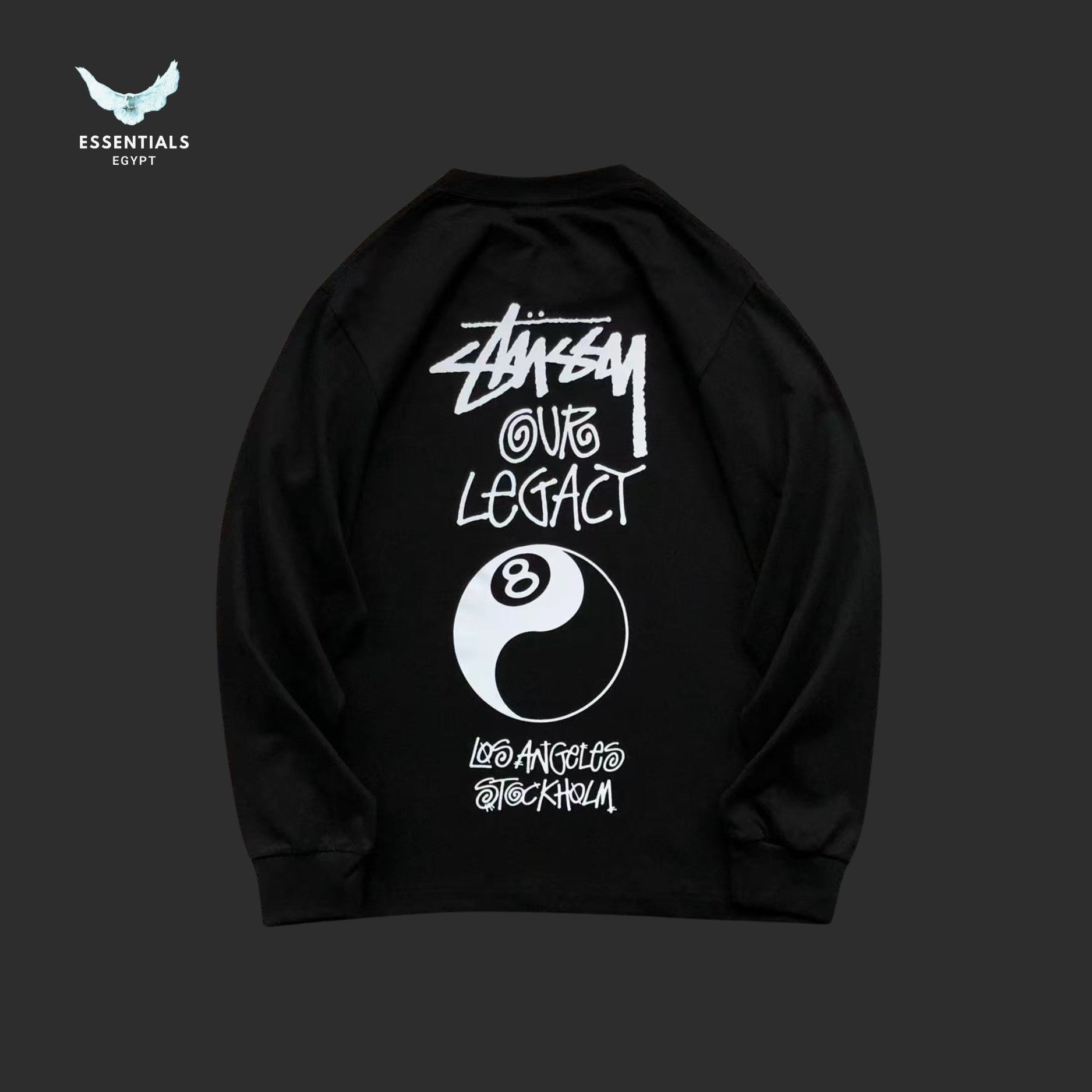 Stussy x Our Legacy Work Shop 8 Ball Yin Yang Pigment Dyed Sweatshirt