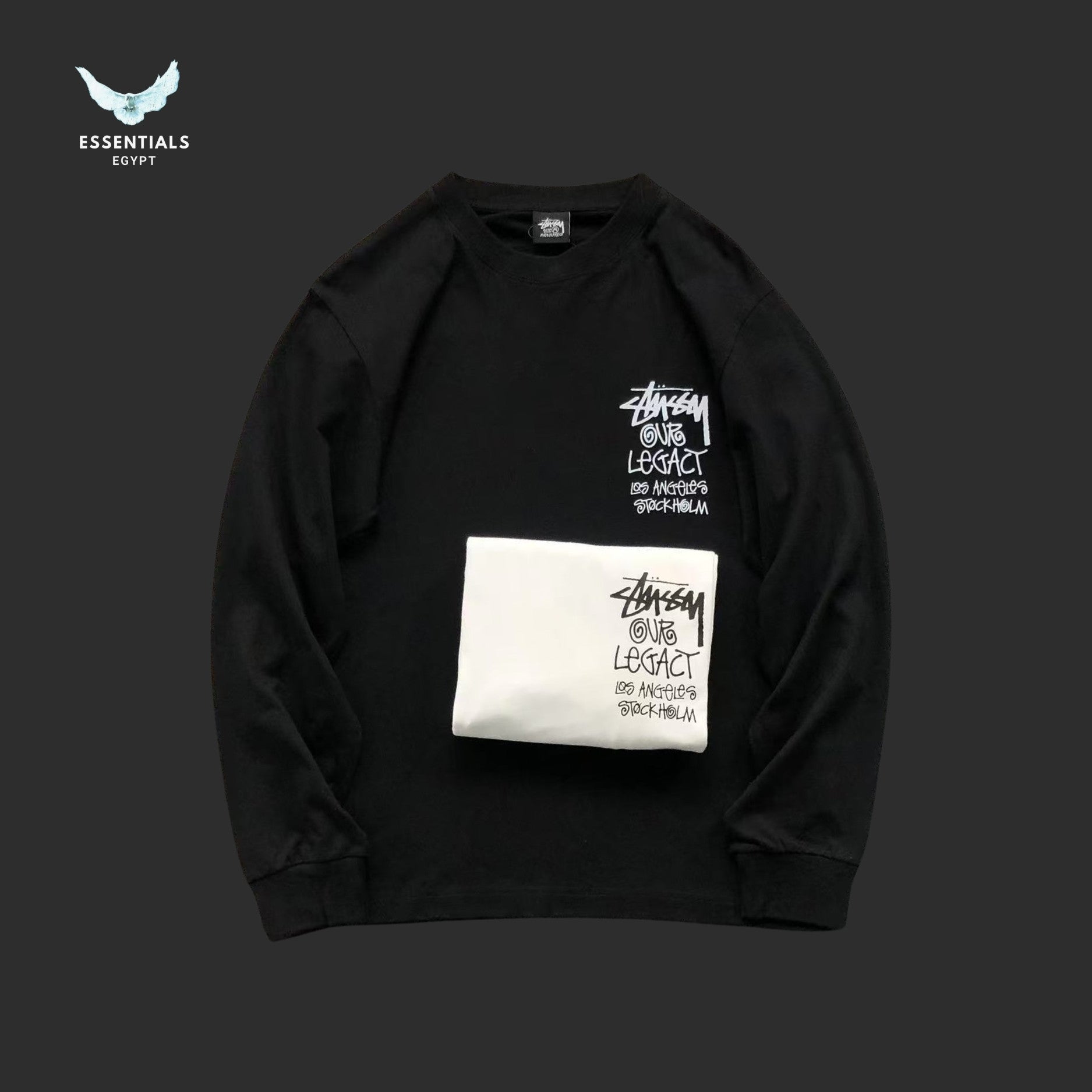 Stussy x Our Legacy Work Shop 8 Ball Yin Yang Pigment Dyed Sweatshirt