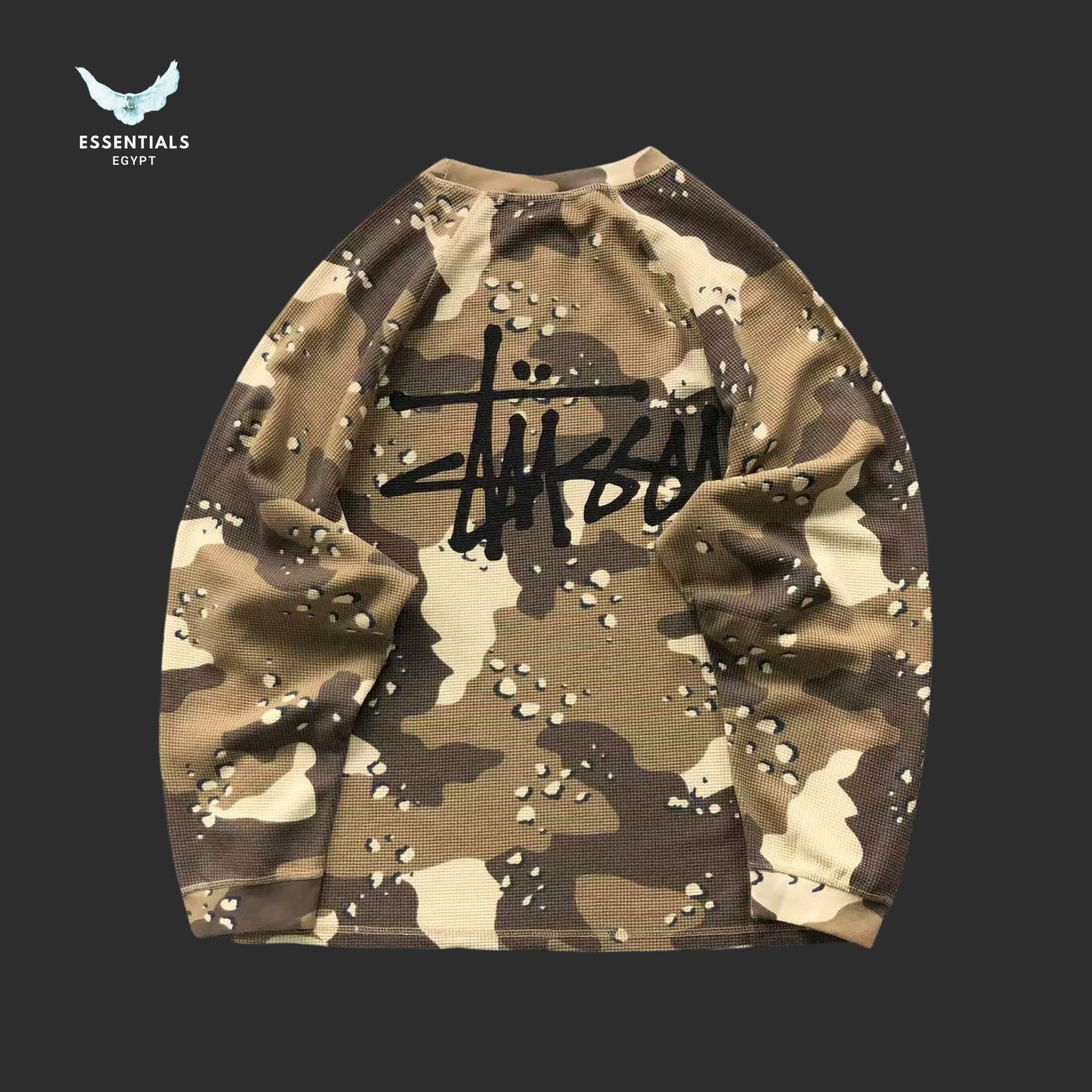 Stussy Thermal 2 Tone Raglan Sweatshirt