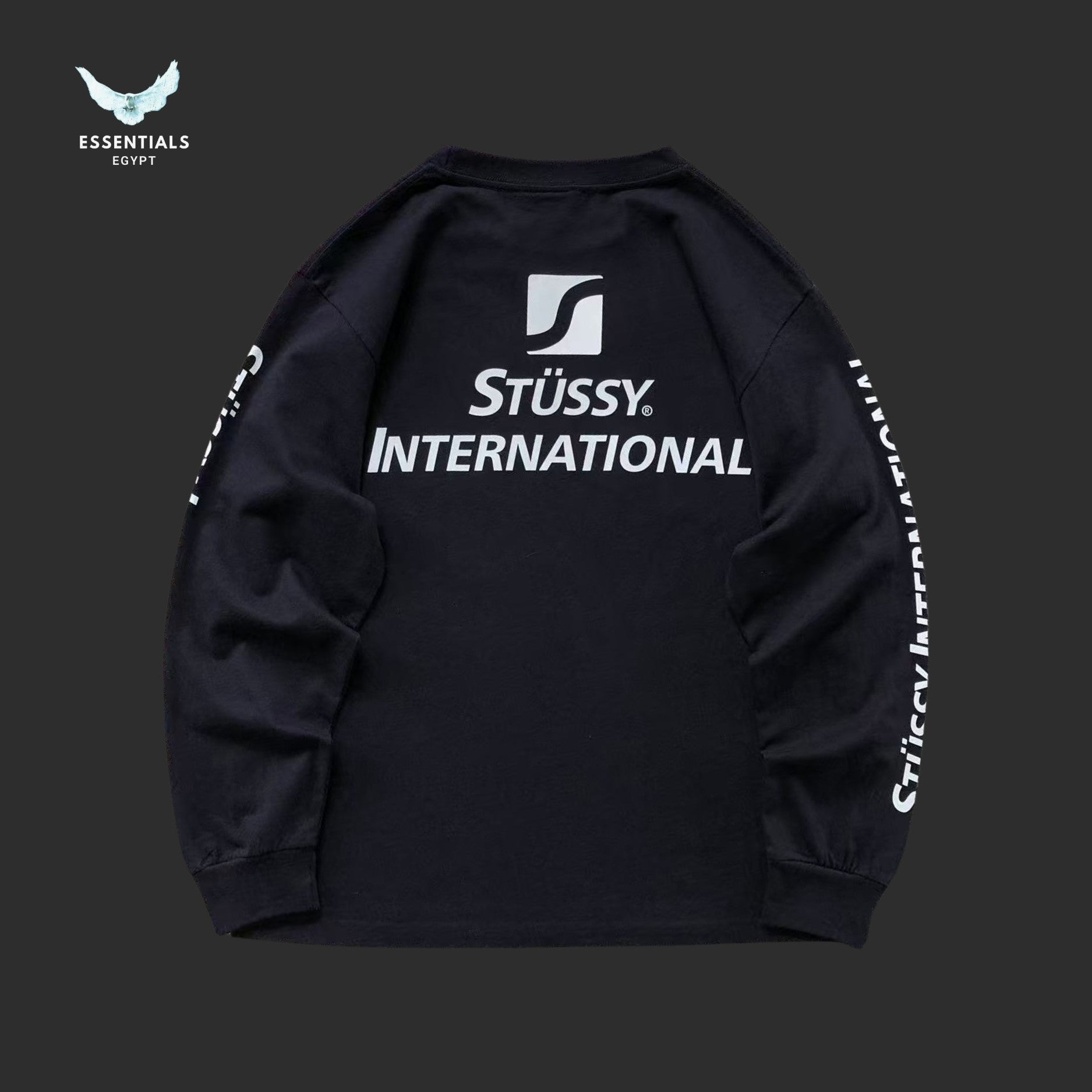 Stussy International shirt with sleeve branding and relaxed fit