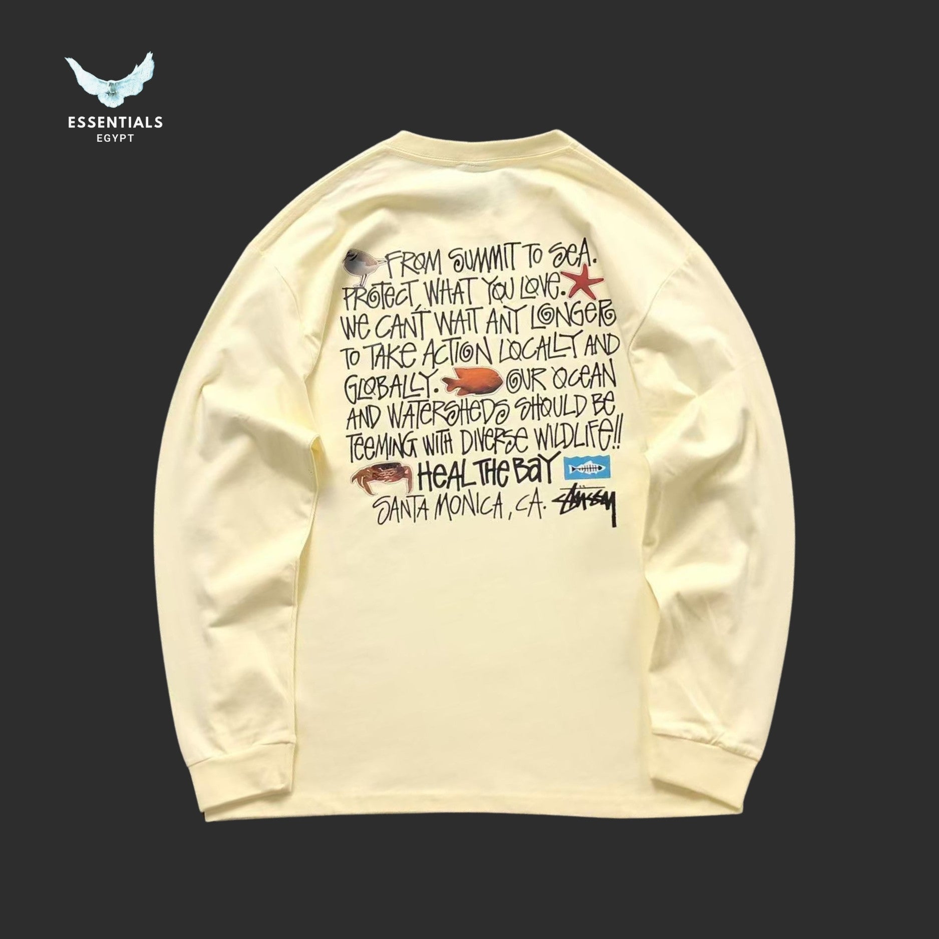 Stussy Heal The Bay sweatshirt with relaxed fit and illustrated back print