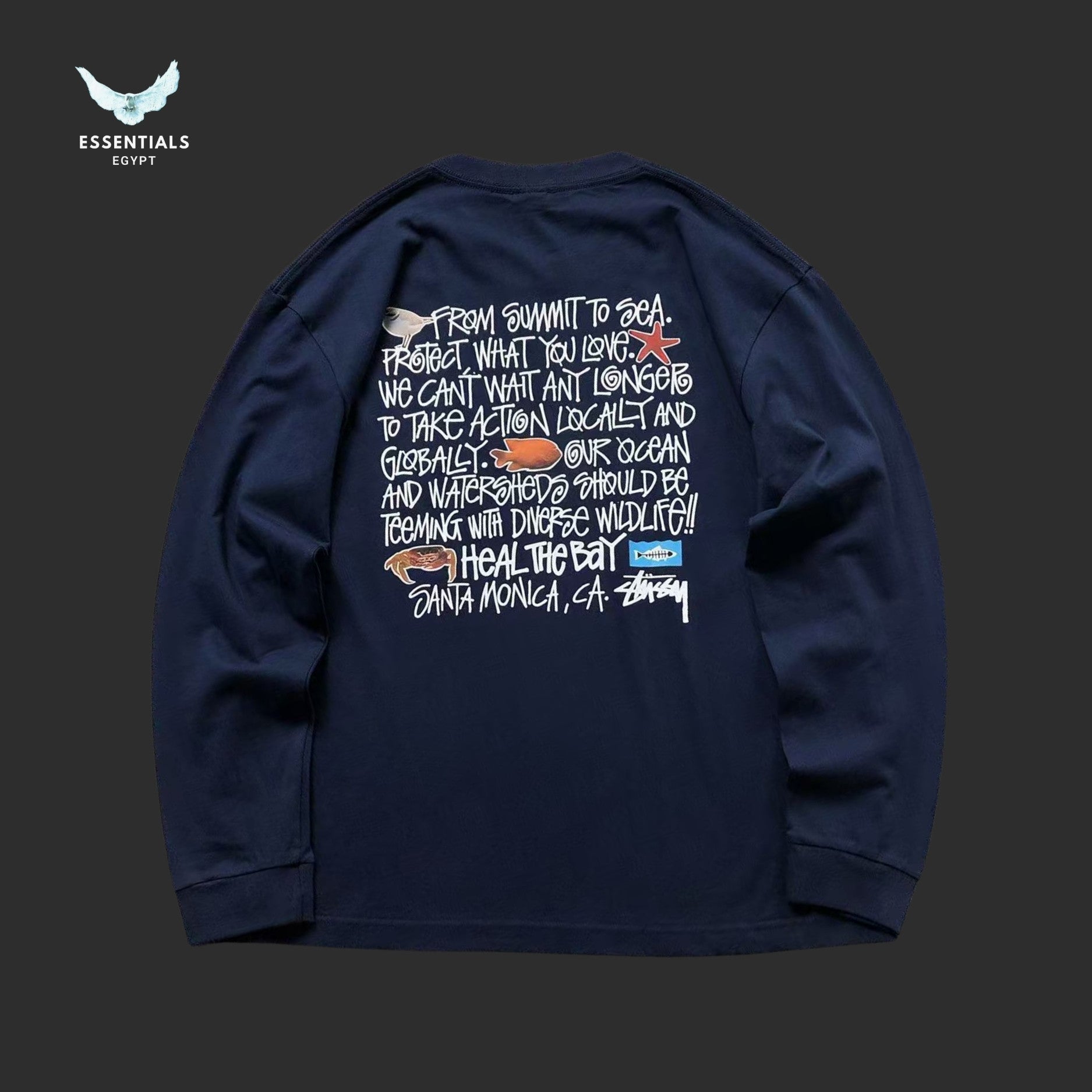 Stussy graphic sweatshirt in black and white colourways