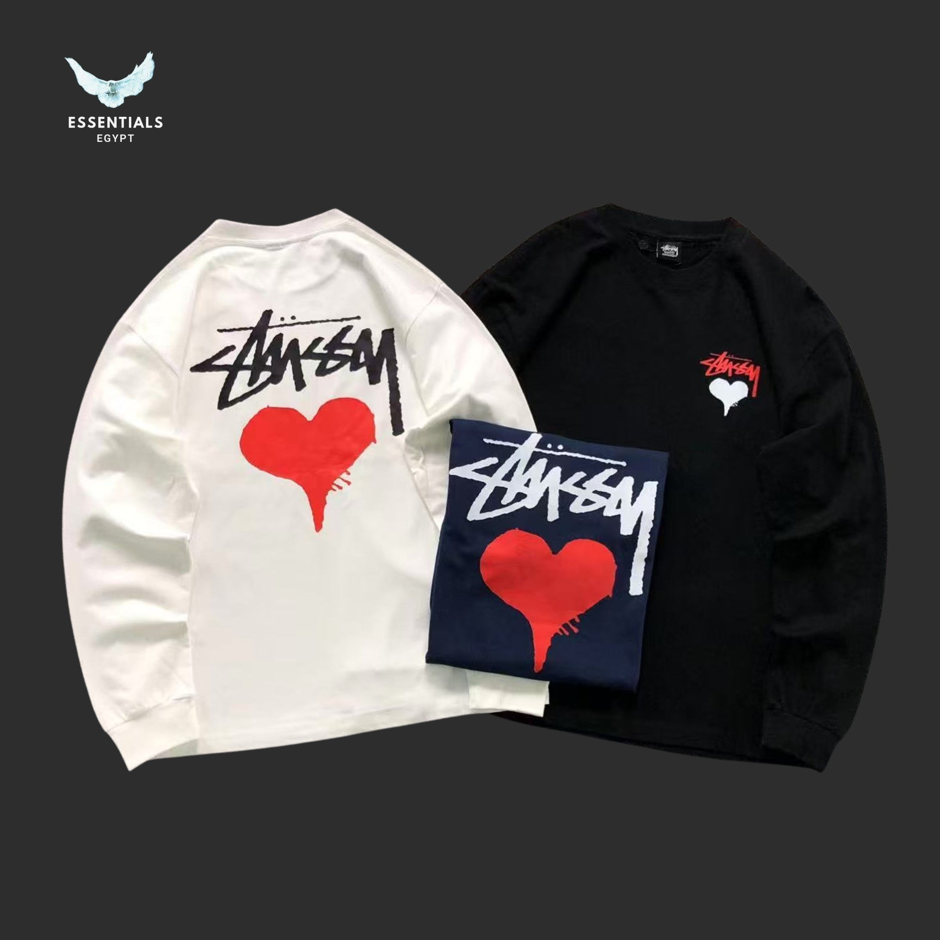 Stussy Stock Heart Long Sleeve Sweatshirt