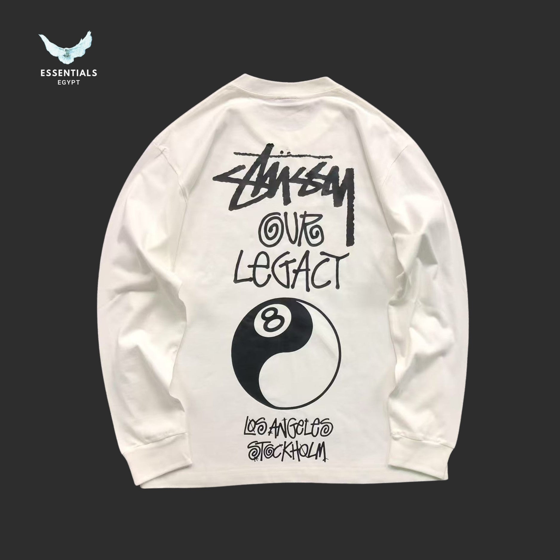 Stussy x Our Legacy Work Shop 8 Ball Yin Yang Pigment Dyed Sweatshirt