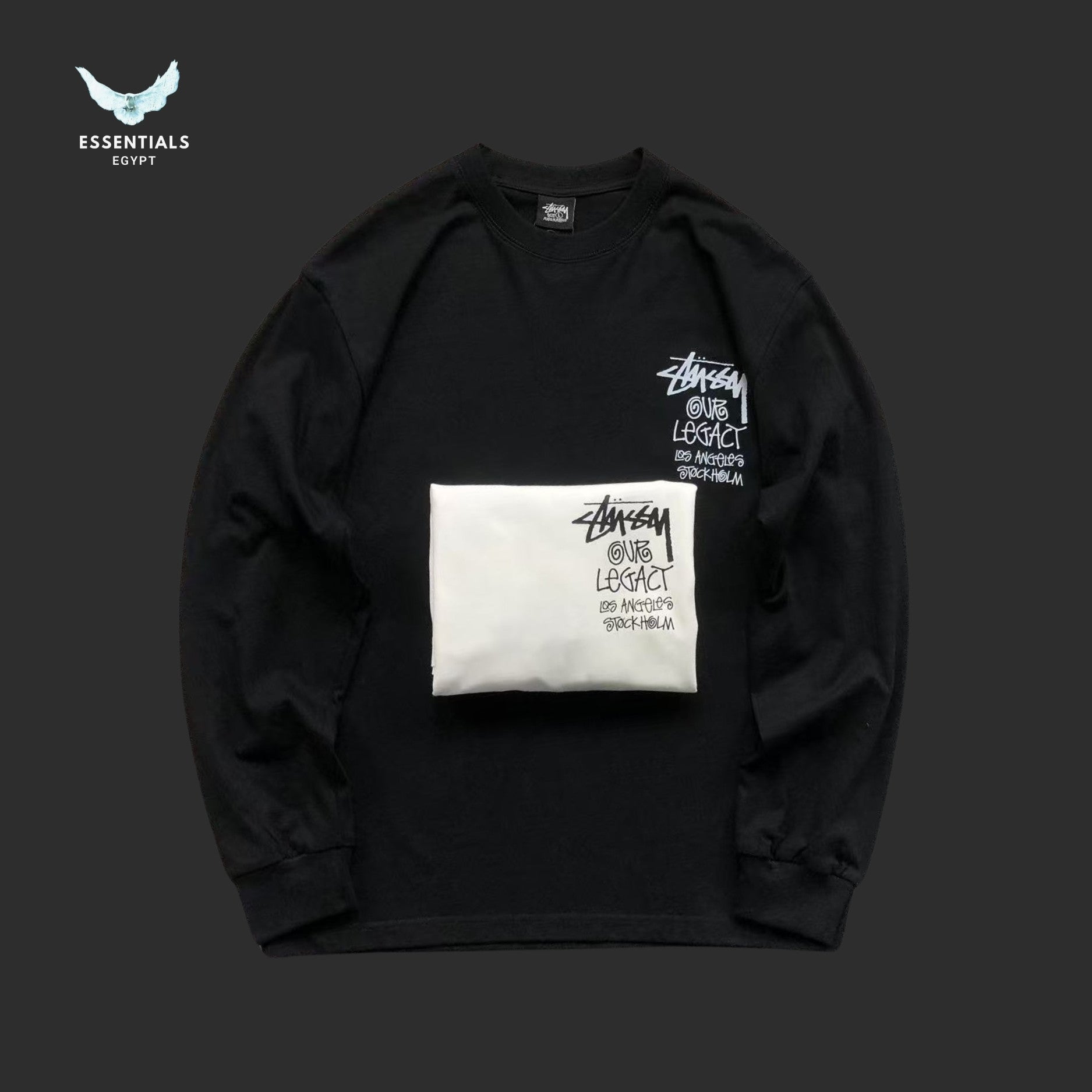 Stussy x Our Legacy Work Shop 8 Ball Yin Yang Pigment Dyed Sweatshirt