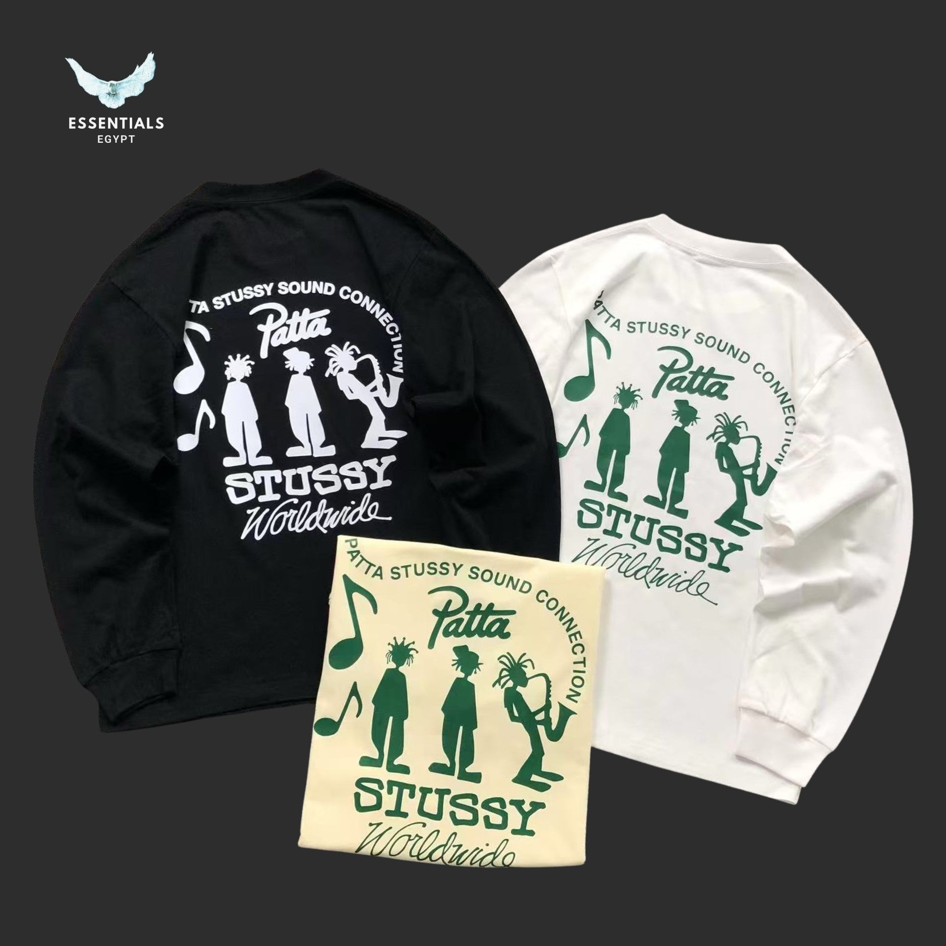 Stussy x Patta Sound Connection sweatshirt in black with large back graphic