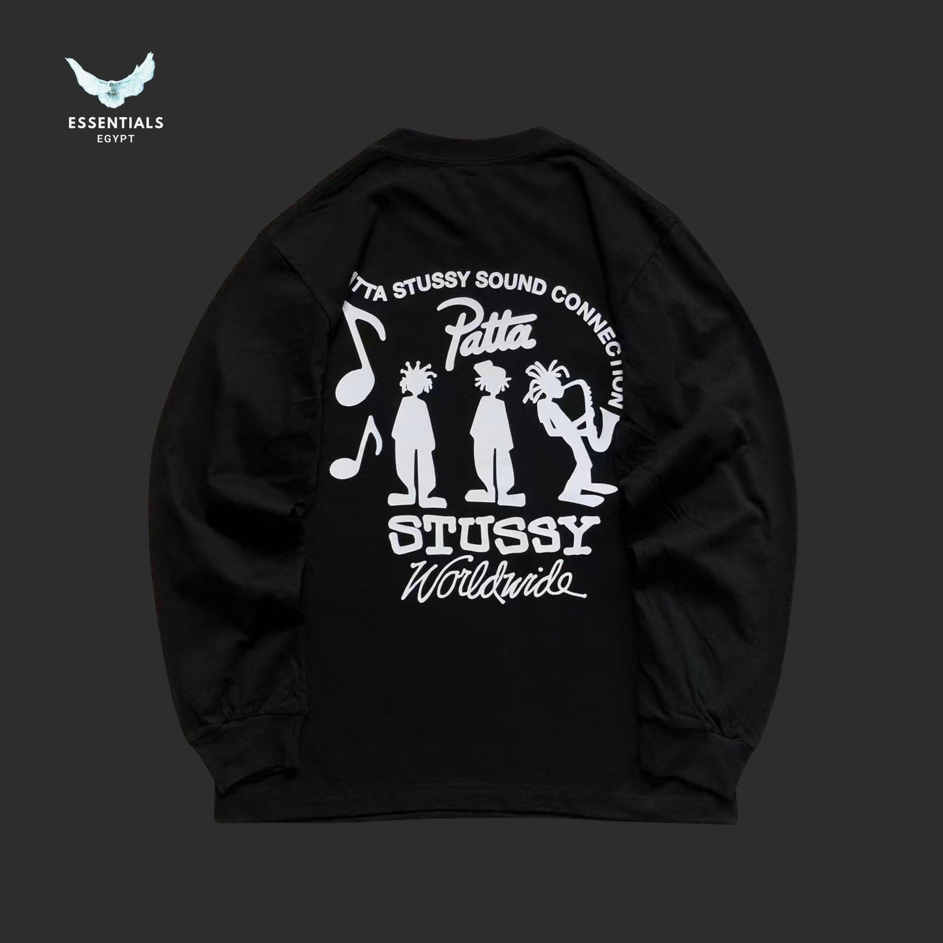 Stussy x Patta sweatshirt in white with green back print