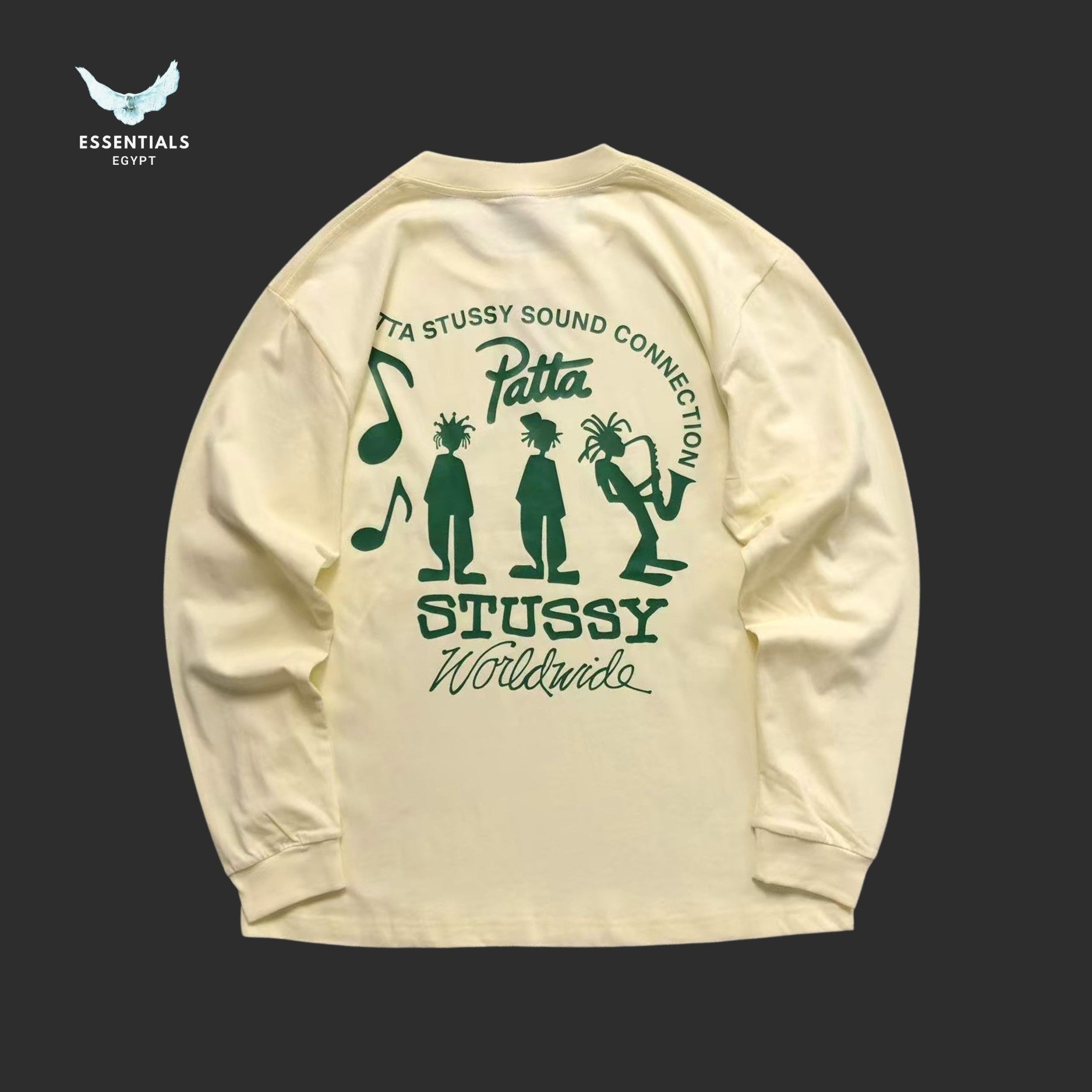 Stussy collab sweatshirt in beige colourways