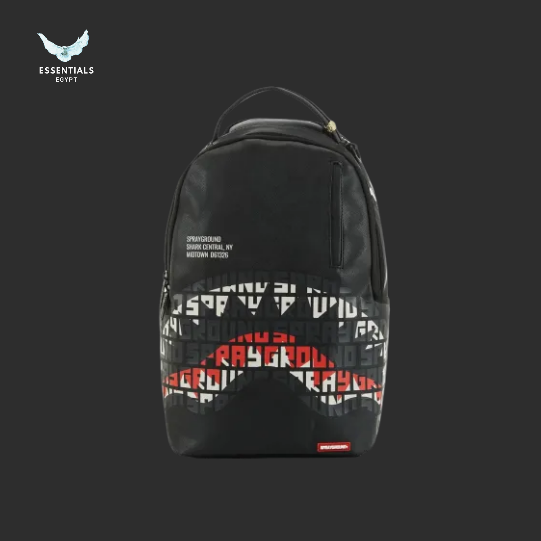 Sprayground Backpack – Red Logo Shark Black