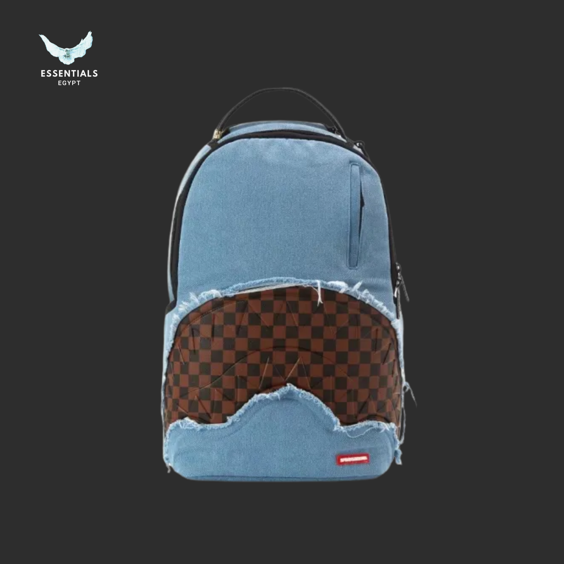 Sprayground Backpack – Denim Checkered Shark