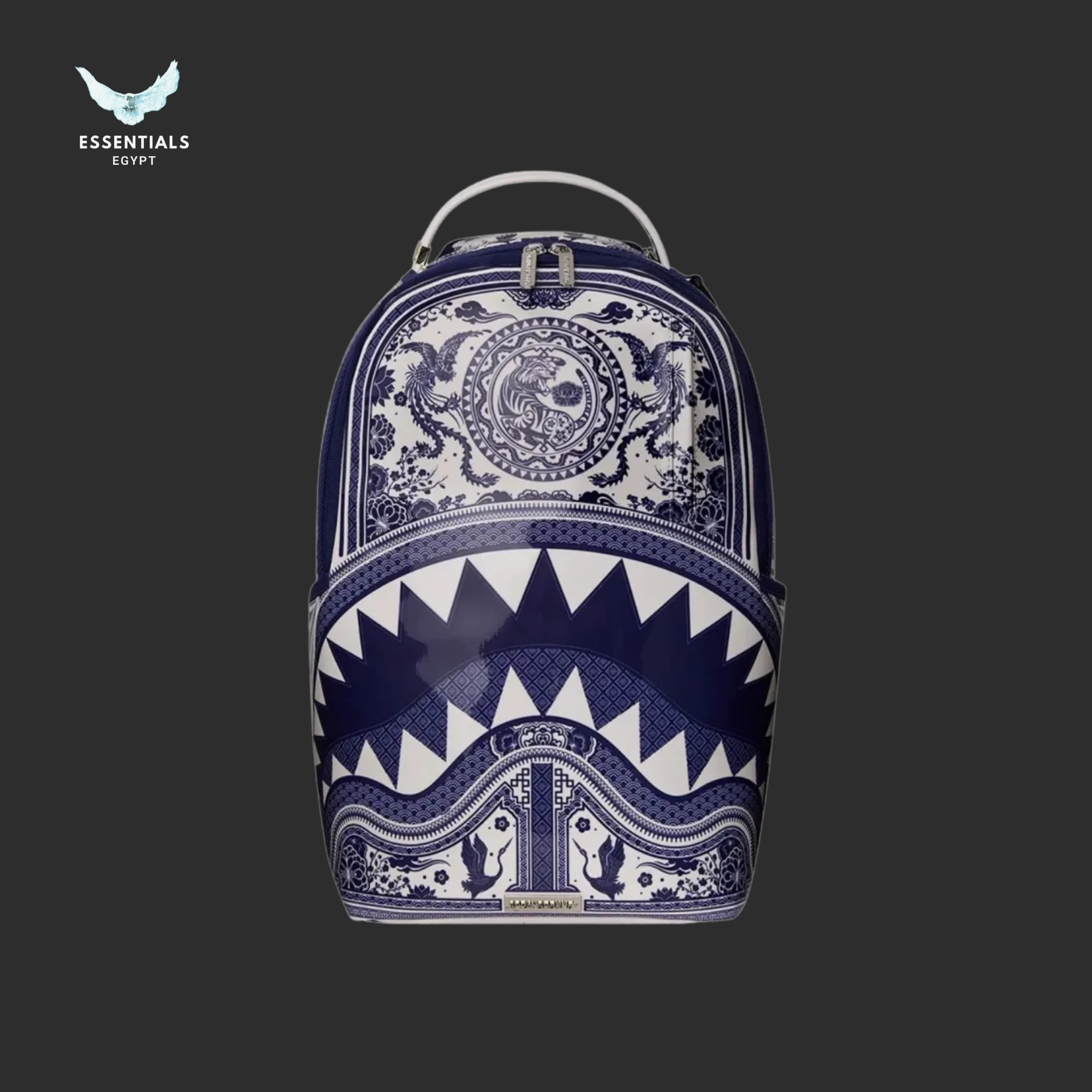 Sprayground Backpack – Blue Greek Key Shark