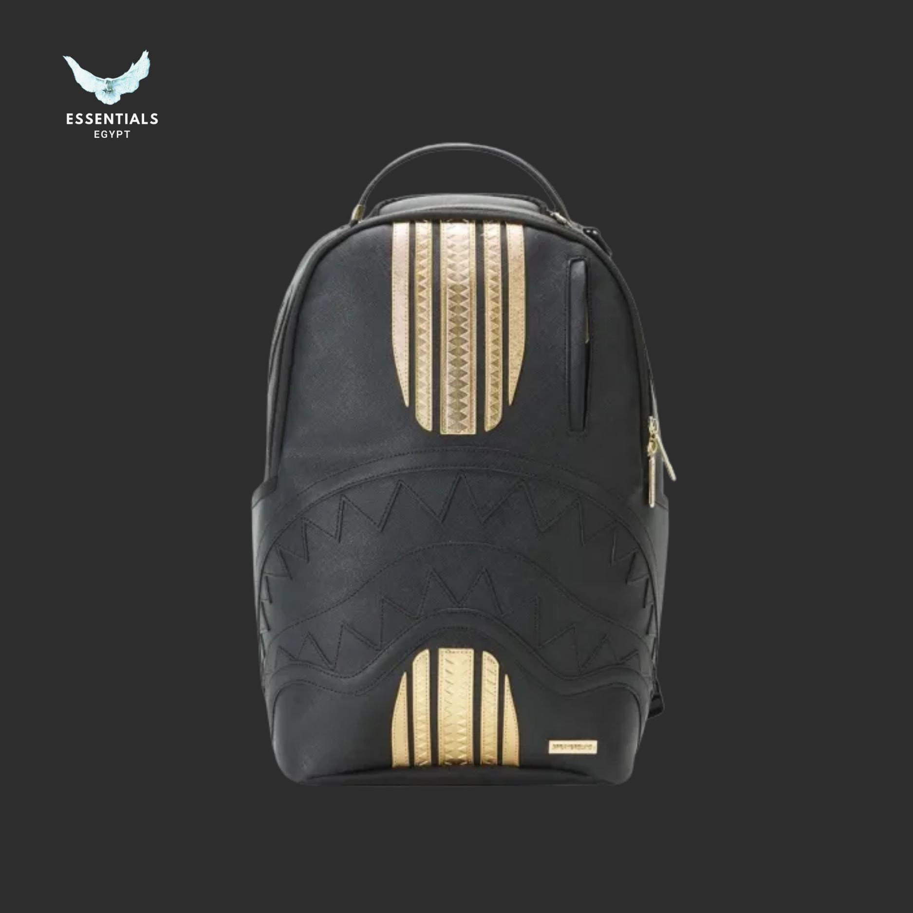 Sprayground Backpack – Gold Zip Shark Black
