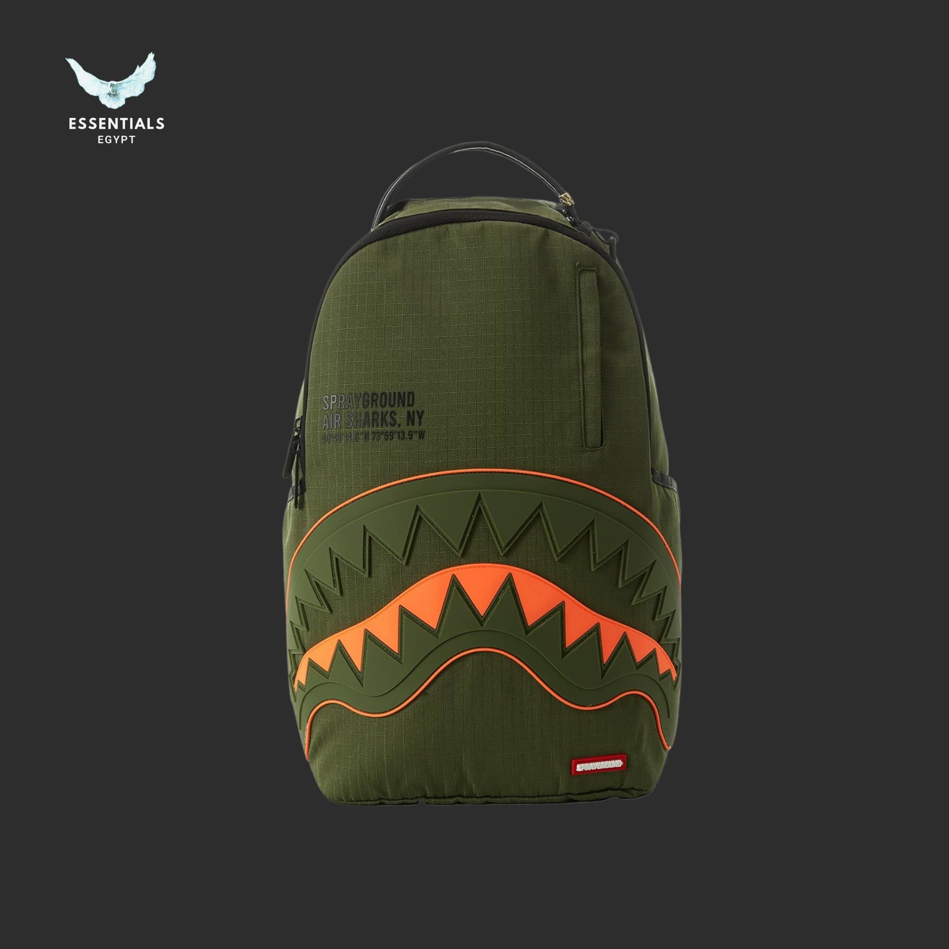 Sprayground Backpack – Olive Orange Shark