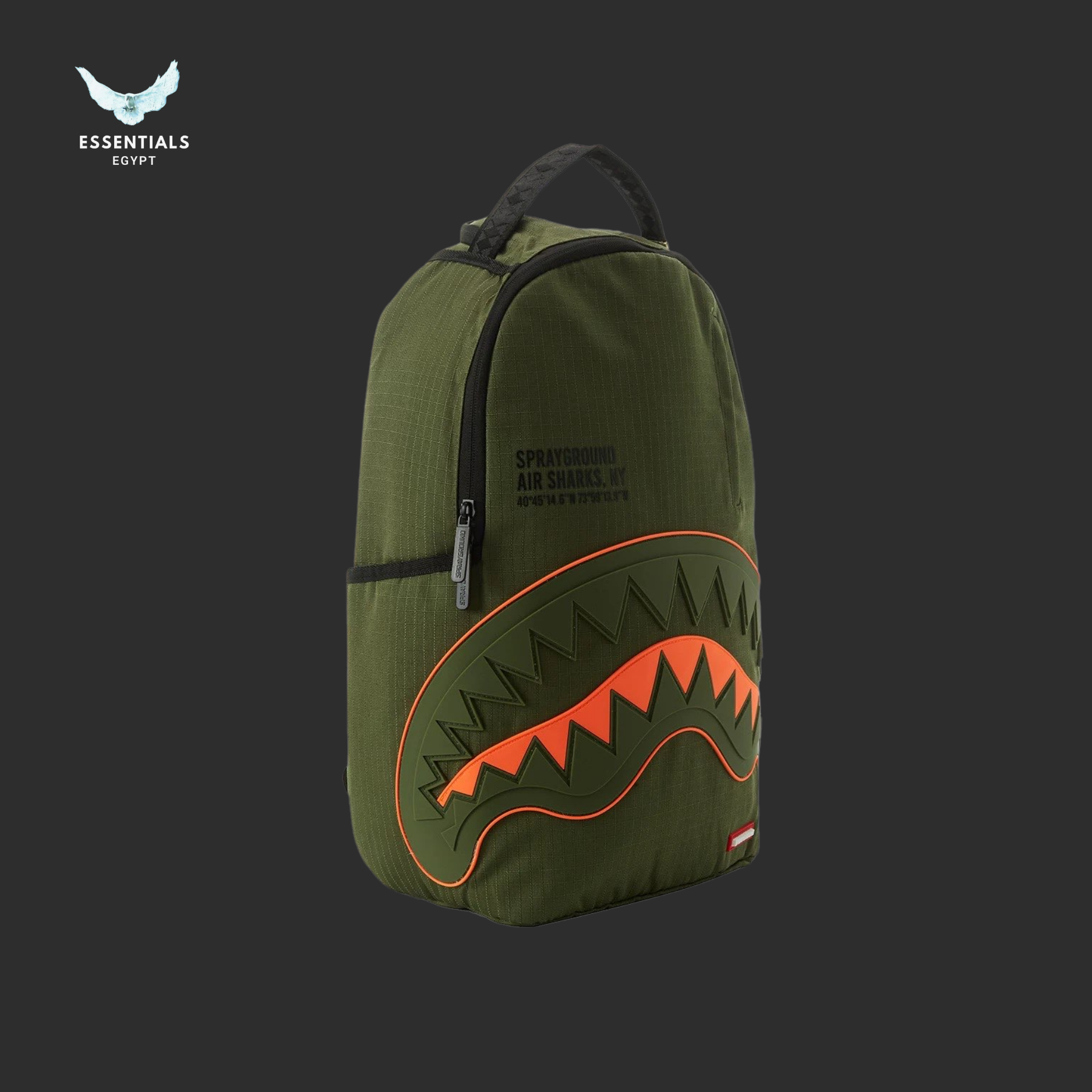 Sprayground Backpack – Olive Orange Shark