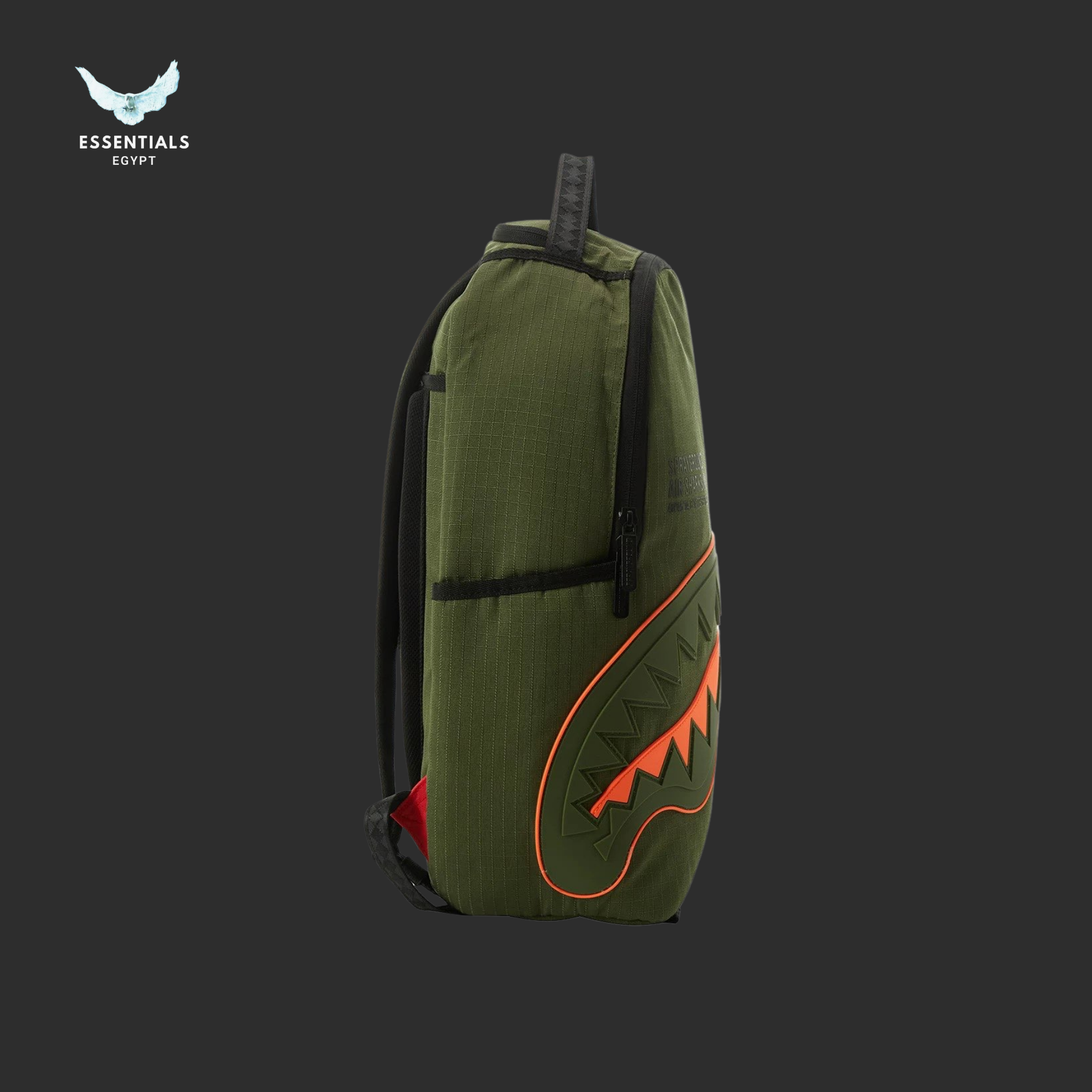 Sprayground Backpack – Olive Orange Shark