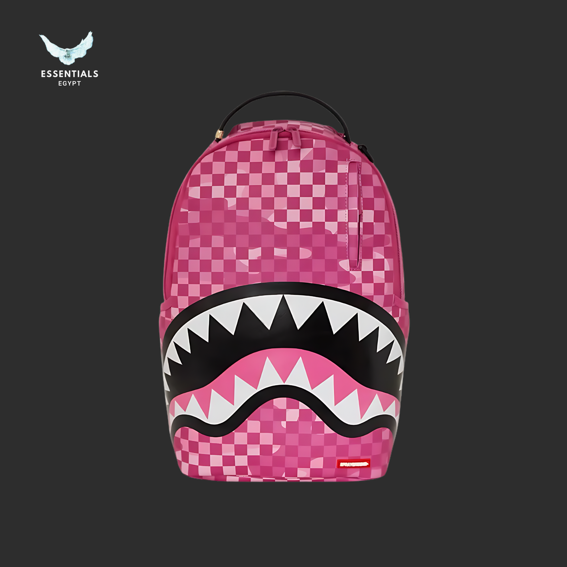 Sprayground Backpack – Pink Checker Shark - ESSENTIALS EGYPT