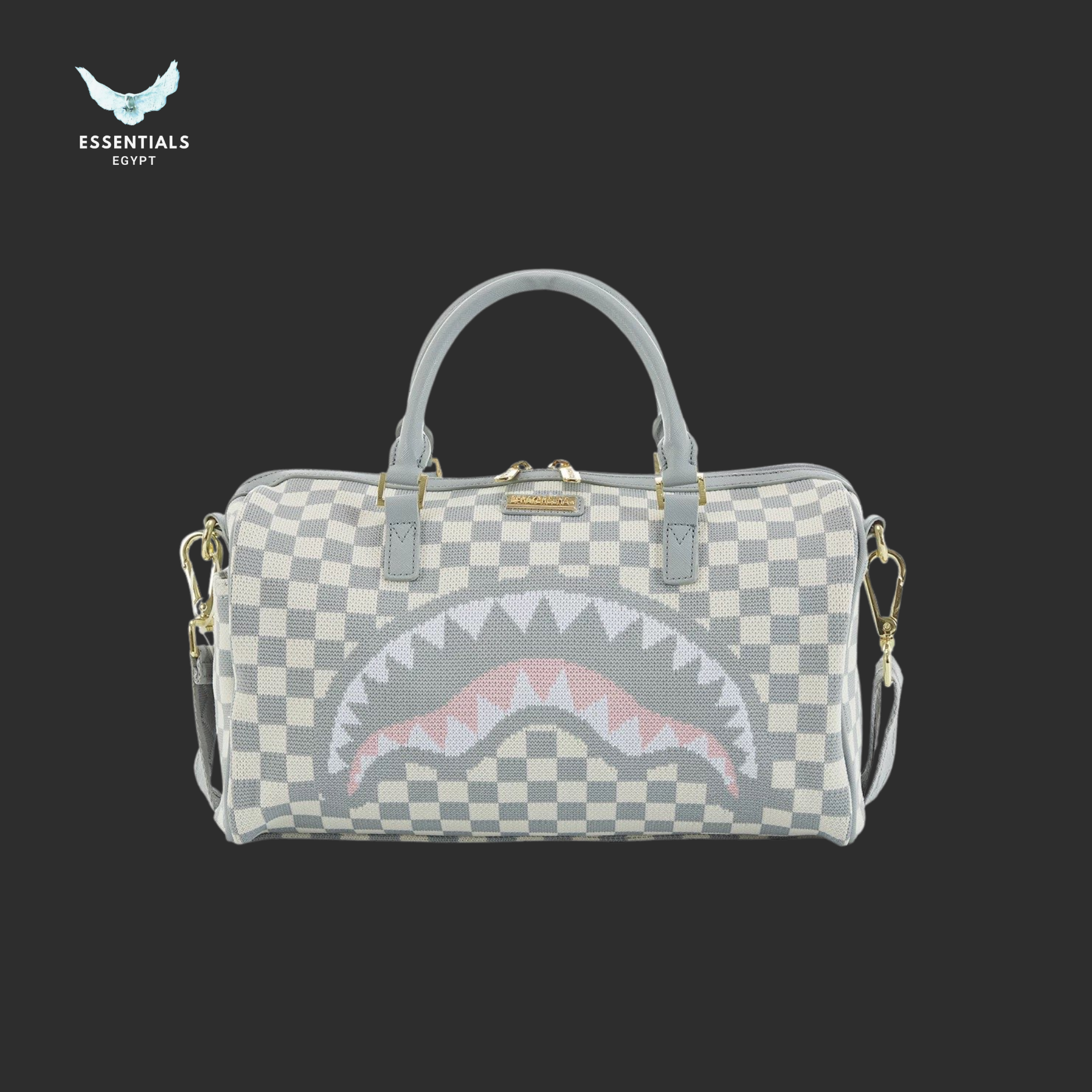 Sprayground Cross Pack – Grey Checker Shark