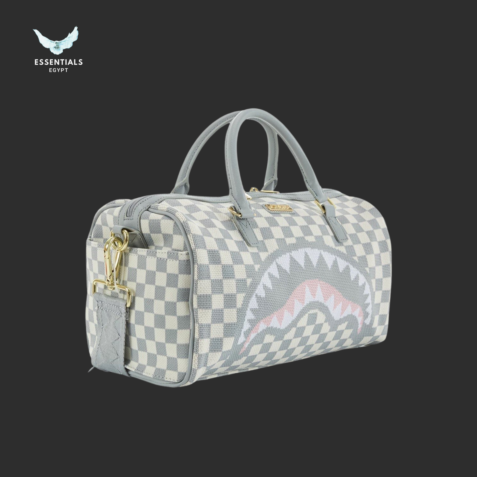Sprayground Cross Pack – Grey Checker Shark