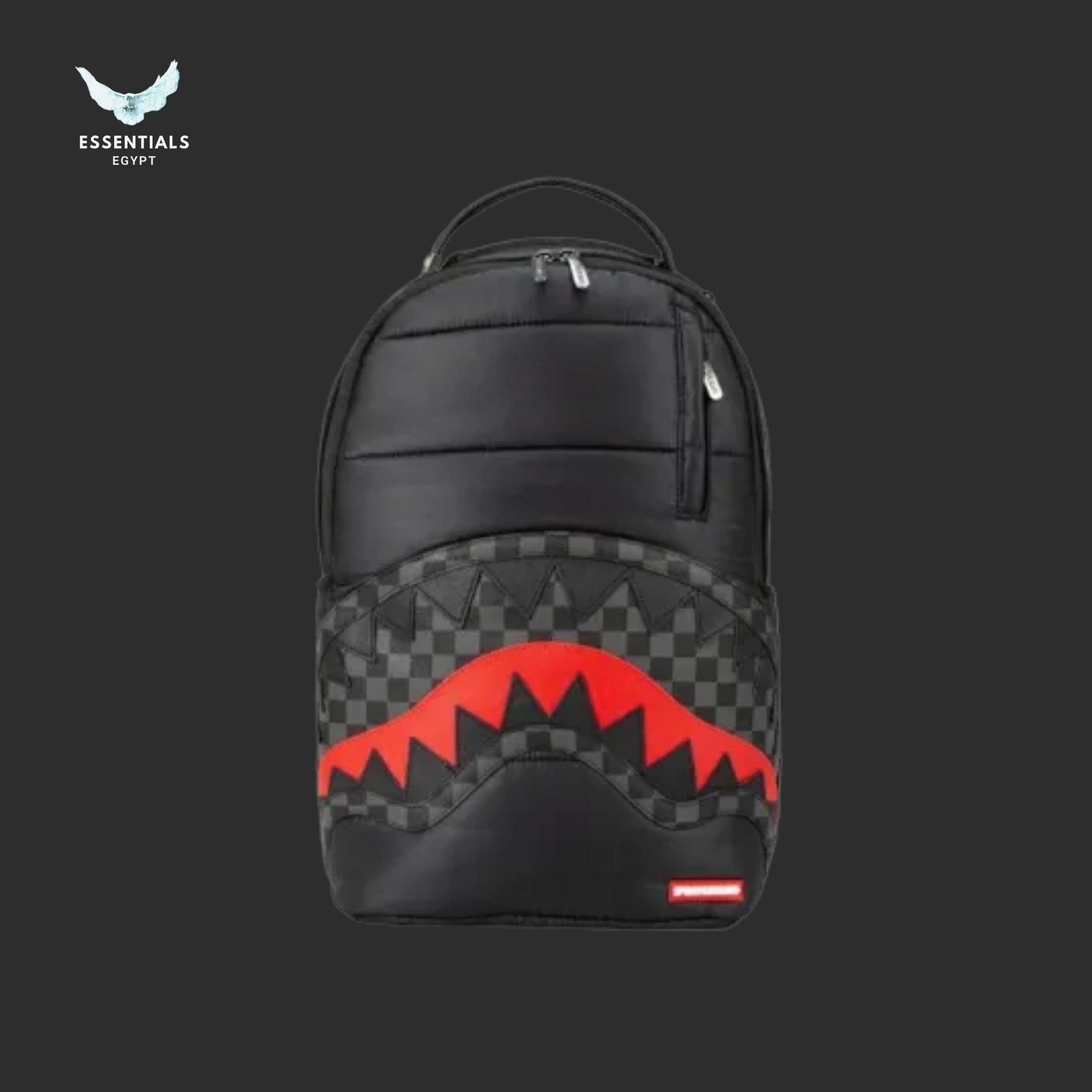 Sprayground Backpack – Red Shark Checkered Black