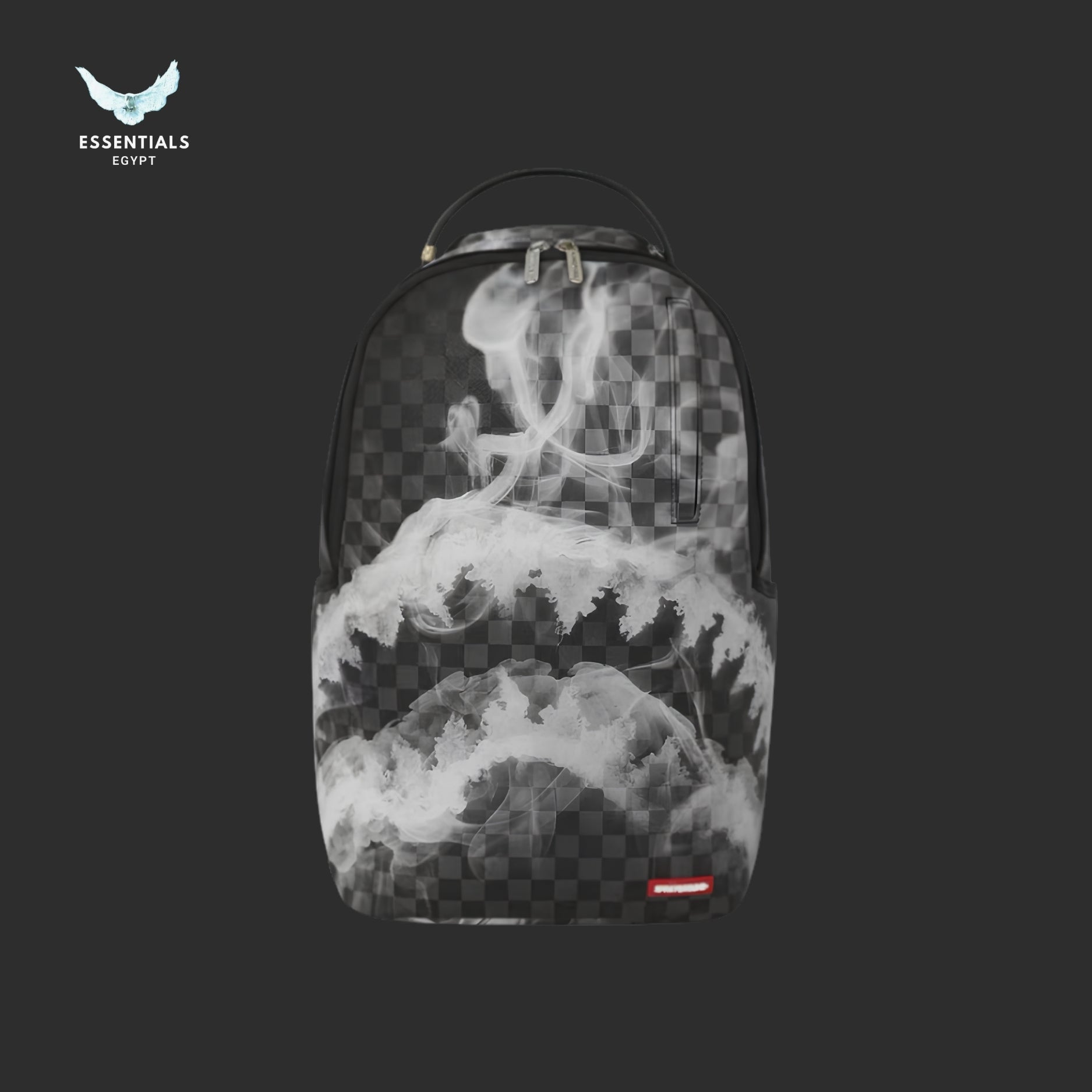 Sprayground Grey Checkered Backpack — Smoke