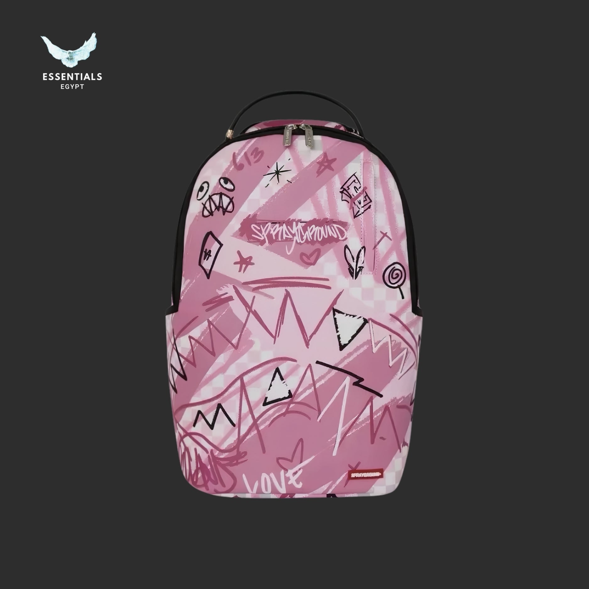 Sprayground _Pink Scribble _ Sketch Shark_ Backpack