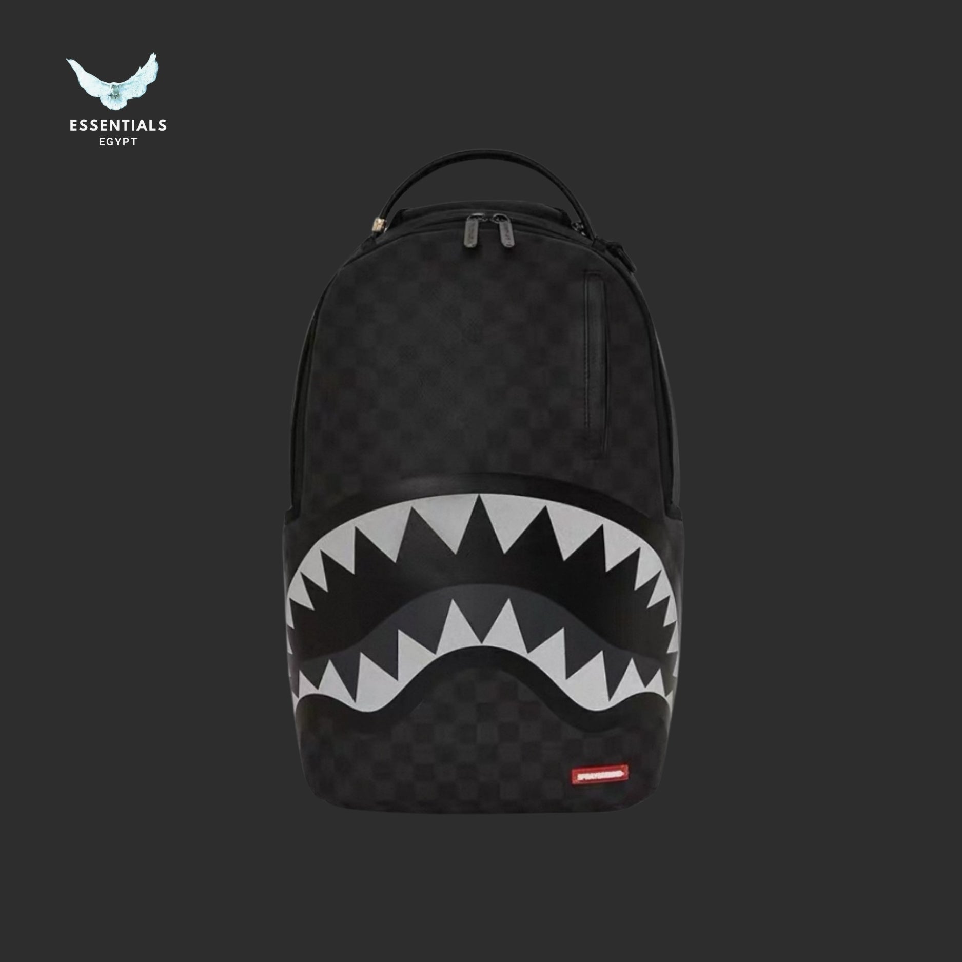 Sprayground _Sharks in Paris_ Backpack — Black Check with Grey Teeth
