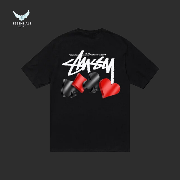 Stussy T-Shirt – Suits Logo Black - ESSENTIALS EGYPT