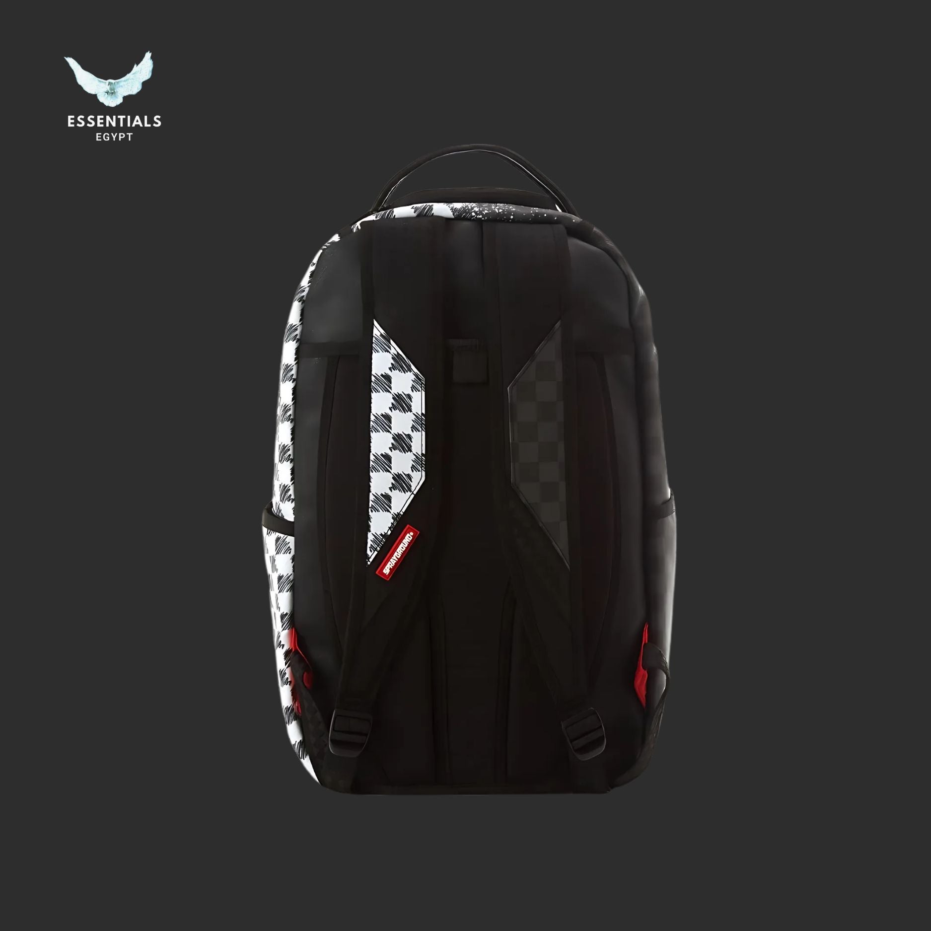 Sprayground Backpack – Black & White Checker Shark - ESSENTIALS EGYPT