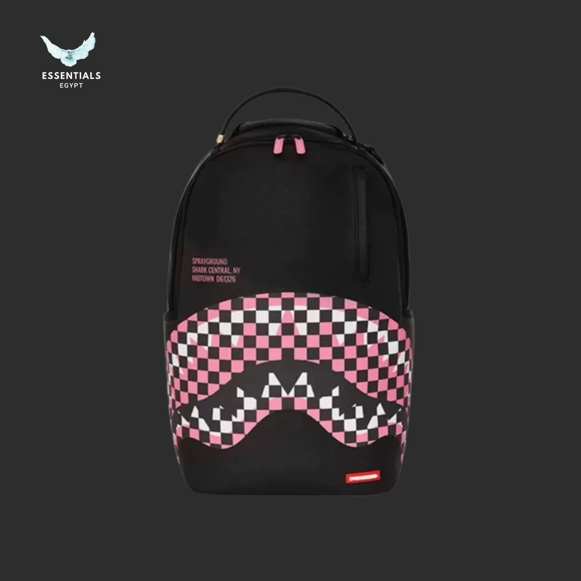 Sprayground Backpack – Pink Checker Shark - ESSENTIALS EGYPT