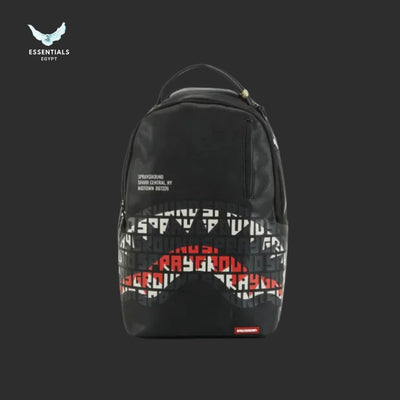 Sprayground Backpack – Red Logo Shark Black