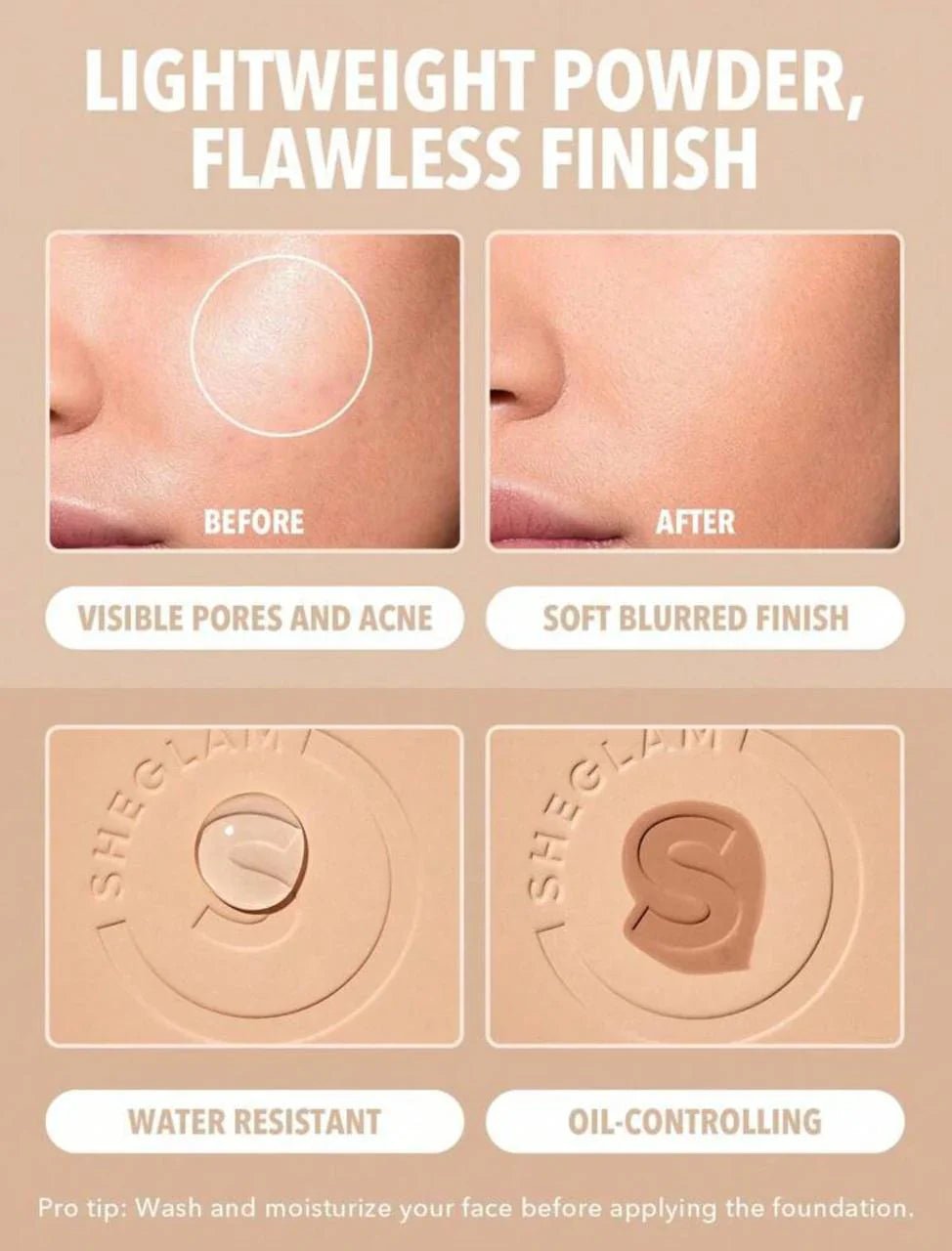 SHEGLAM Skin - Focus High Coverage Powder Foundation - ESSENTIALS EGYPT