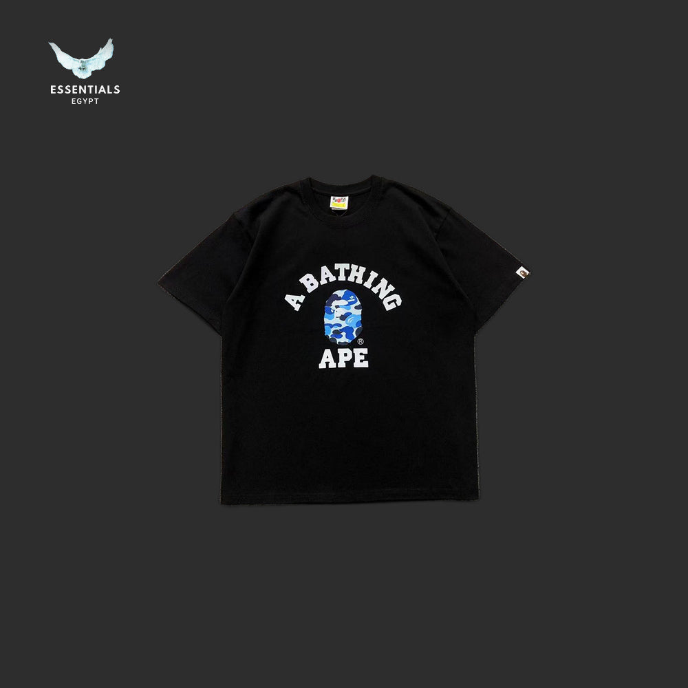 BAPE A Bathing Ape Camo College T-Shirt - Black/Blue - front
