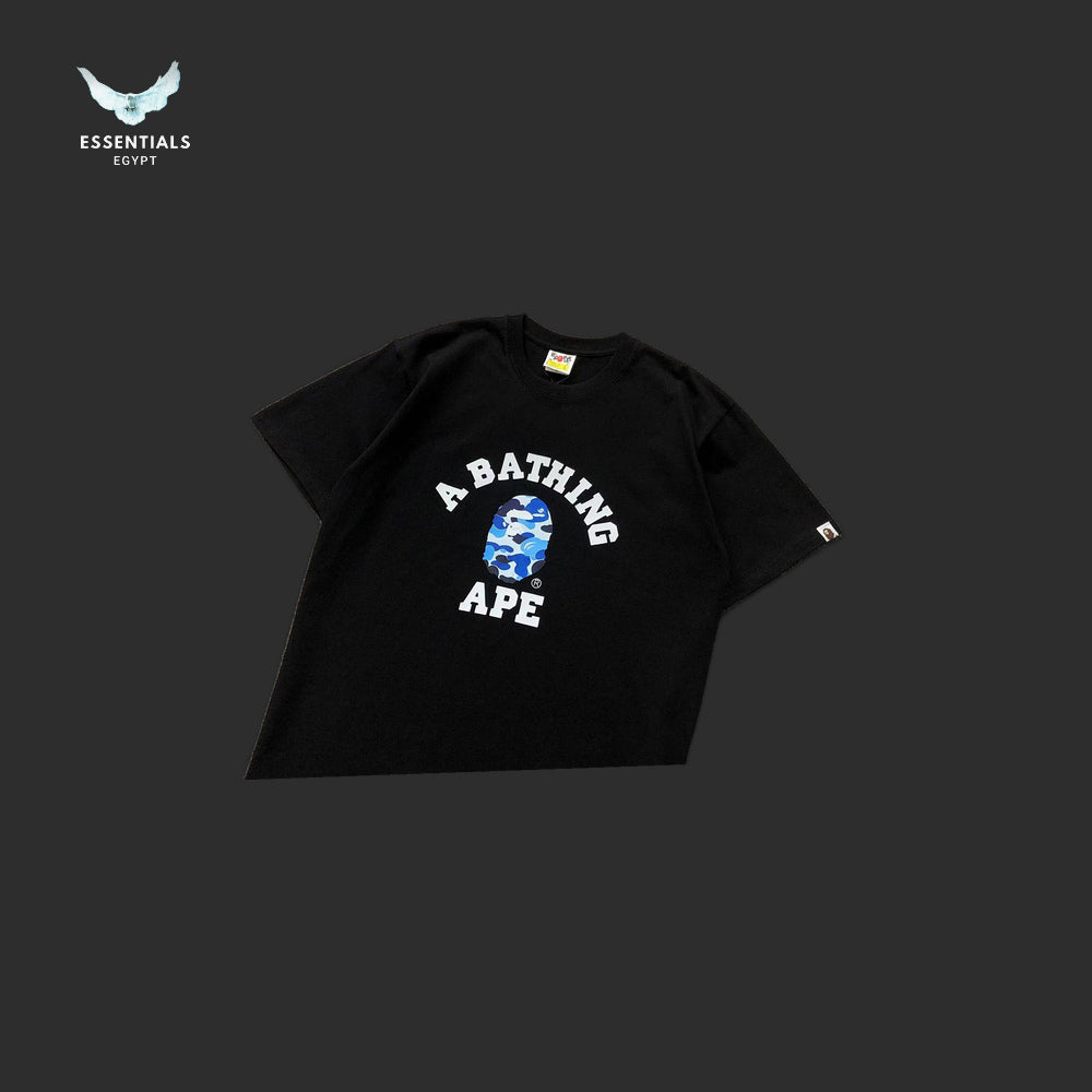 BAPE A Bathing Ape Camo College T-Shirt - Black/Blue - detail
