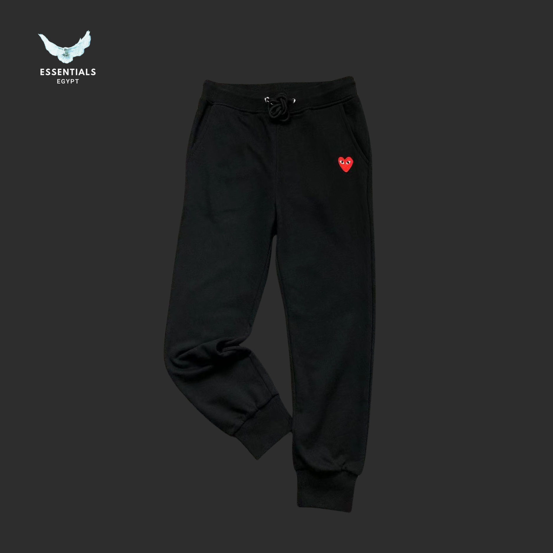 CDG Play Trousers – Red Heart