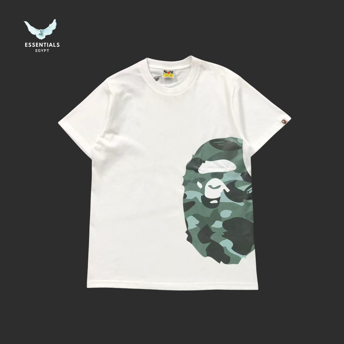 BAPE White Color Camo Side Big Ape Head Tee