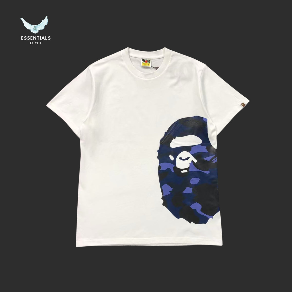 BAPE White Color Camo Side Big Ape Head Tee