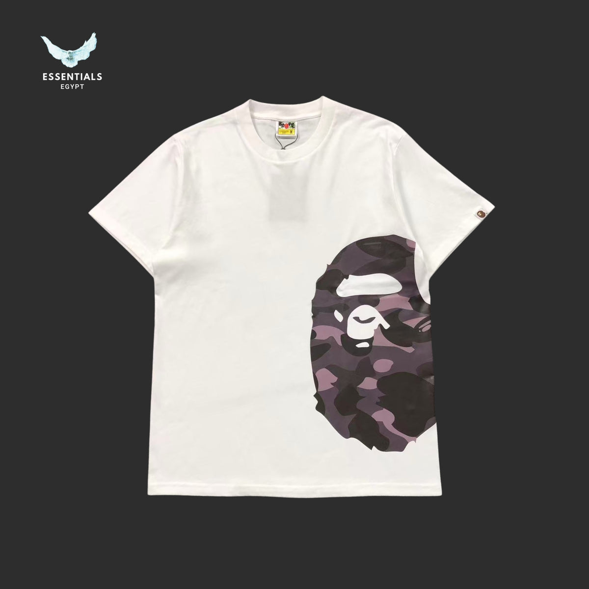 BAPE White Color Camo Side Big Ape Head Tee