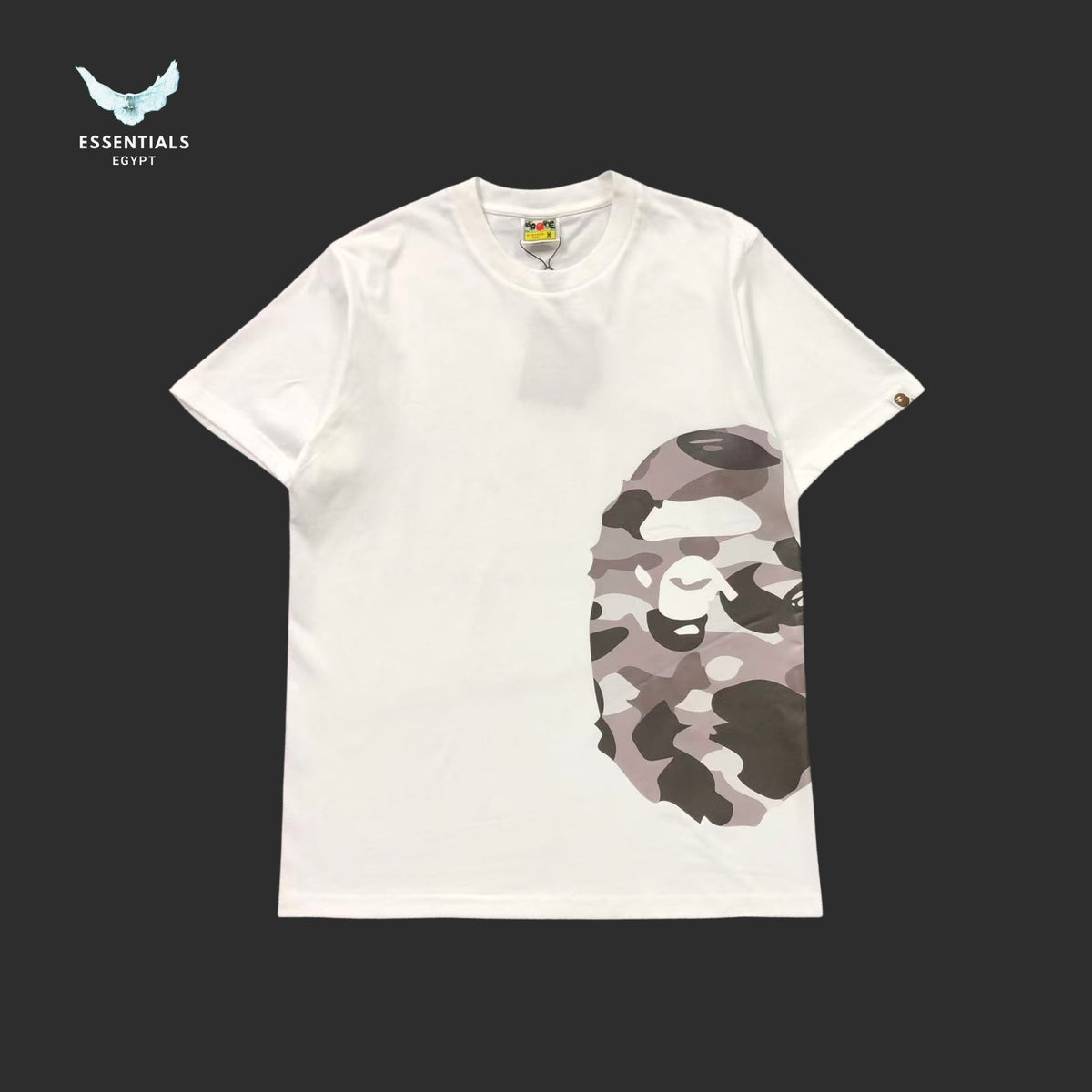BAPE White Color Camo Side Big Ape Head Tee