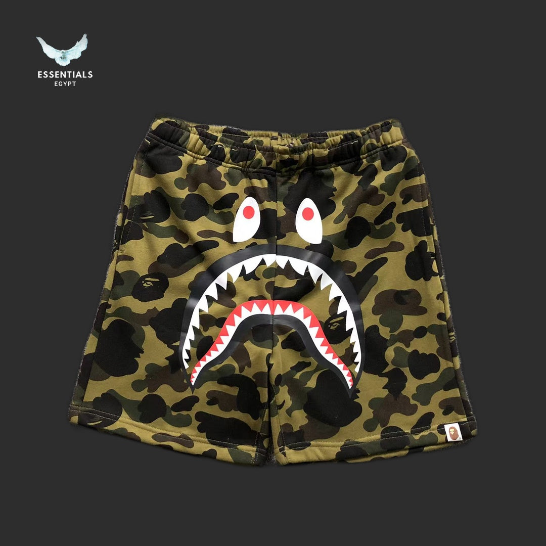 BAPE Shark Camo Shorts - Green Camo