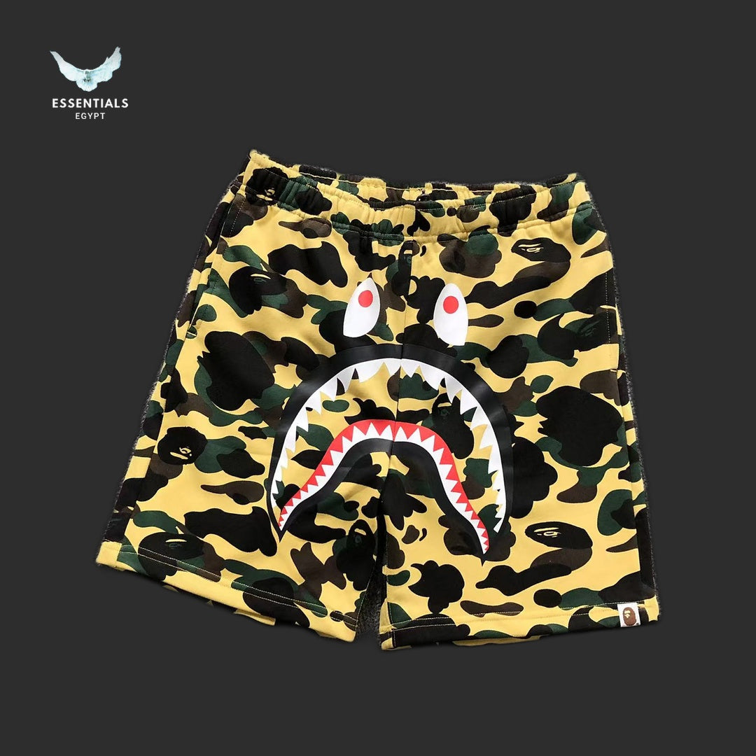 BAPE Shark Camo Shorts - Yellow Camo